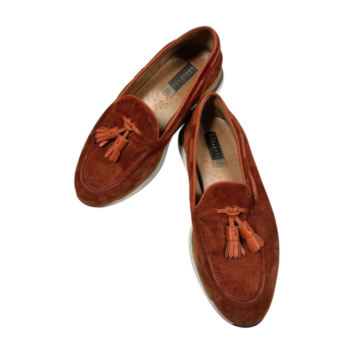 Fratelli Rossetti Fratelli Rossetti Suede Moccasins in Orange, Size 37 Italian Size US 7 / IT 37 - 2 Thumbnail
