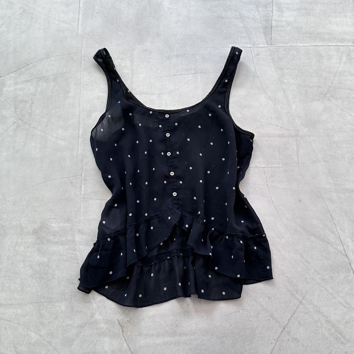 Abercrombie & Fitch Hollister Cute Dot Babydoll Top Blouse Mesh Cop Copine Vibe Size XS / US 0-2 / IT 36-38 - 10 Thumbnail