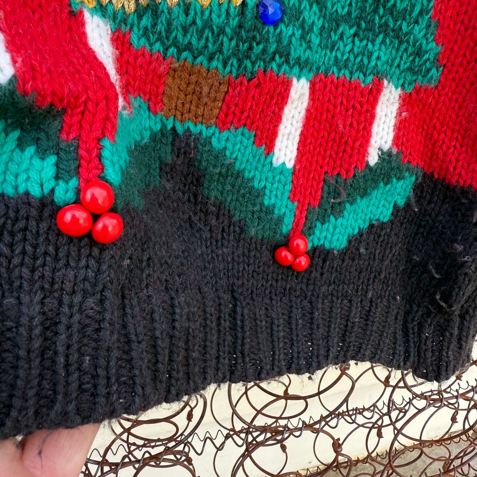 Vintage 90s Gaudy Nutcracker Christmas Tree Holiday Sweater MEDIUM Size M / US 6-8 / IT 42-44 - 6 Thumbnail