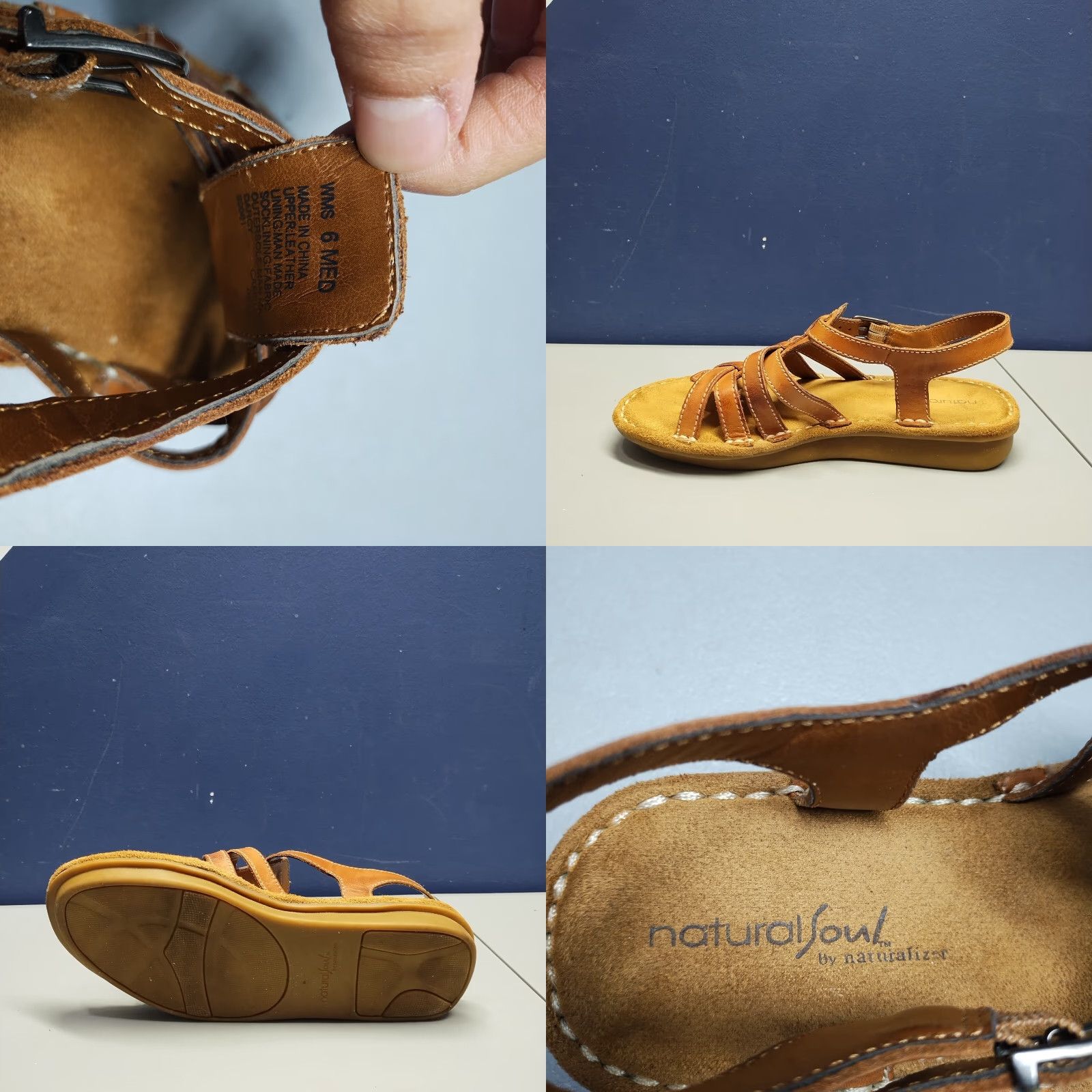 Naturalizer Naturalizer Sandal Women's 6 Brown Leather Slingback Flat - Natural Soul Size US 6 / IT 36 - 8 Thumbnail