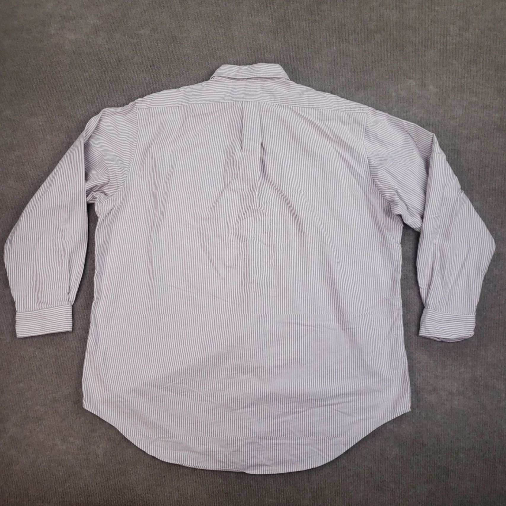 Ralph Lauren Ralph Lauren Button Down Shirt Mens 17-35 White Red Striped Heavyweight Cotton Shirt Size US XL / EU 56 / 4 - 7 Thumbnail