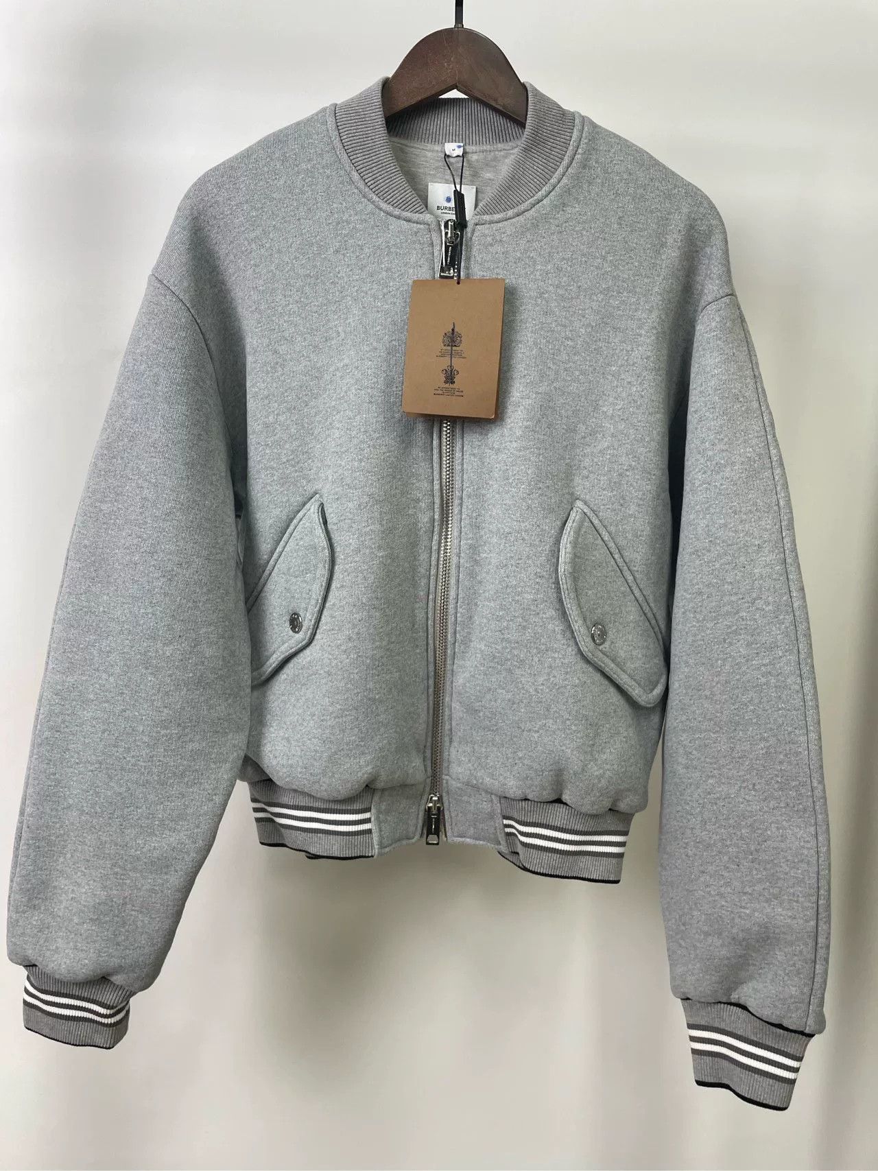 Burberry burberry logo baseball jacket in gray Size US XXL / EU 58 / 5 - 1 Thumbnail
