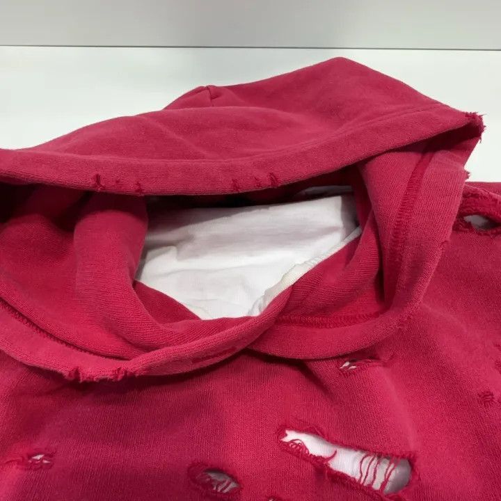 Balenciaga Balenciaga Balenciaga Red Distressed Classic Hoodie -2507 Size US XS / EU 42 / 0 - 6 Thumbnail