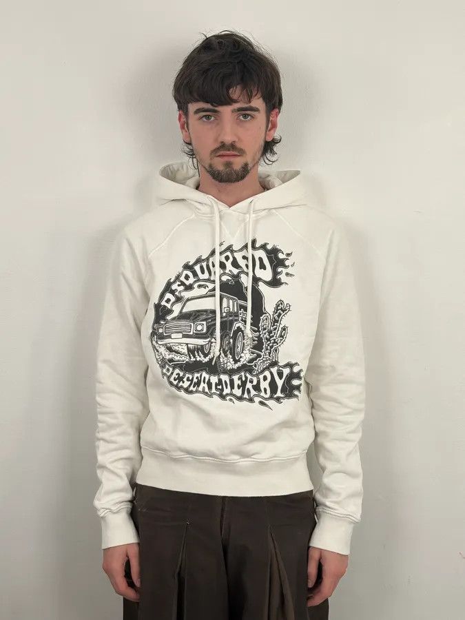 Dsquared2 AW2007 Dsquared2 White Desert Car Rebel Hoodie Size US M / EU 48-50 / 2 - 2 Thumbnail