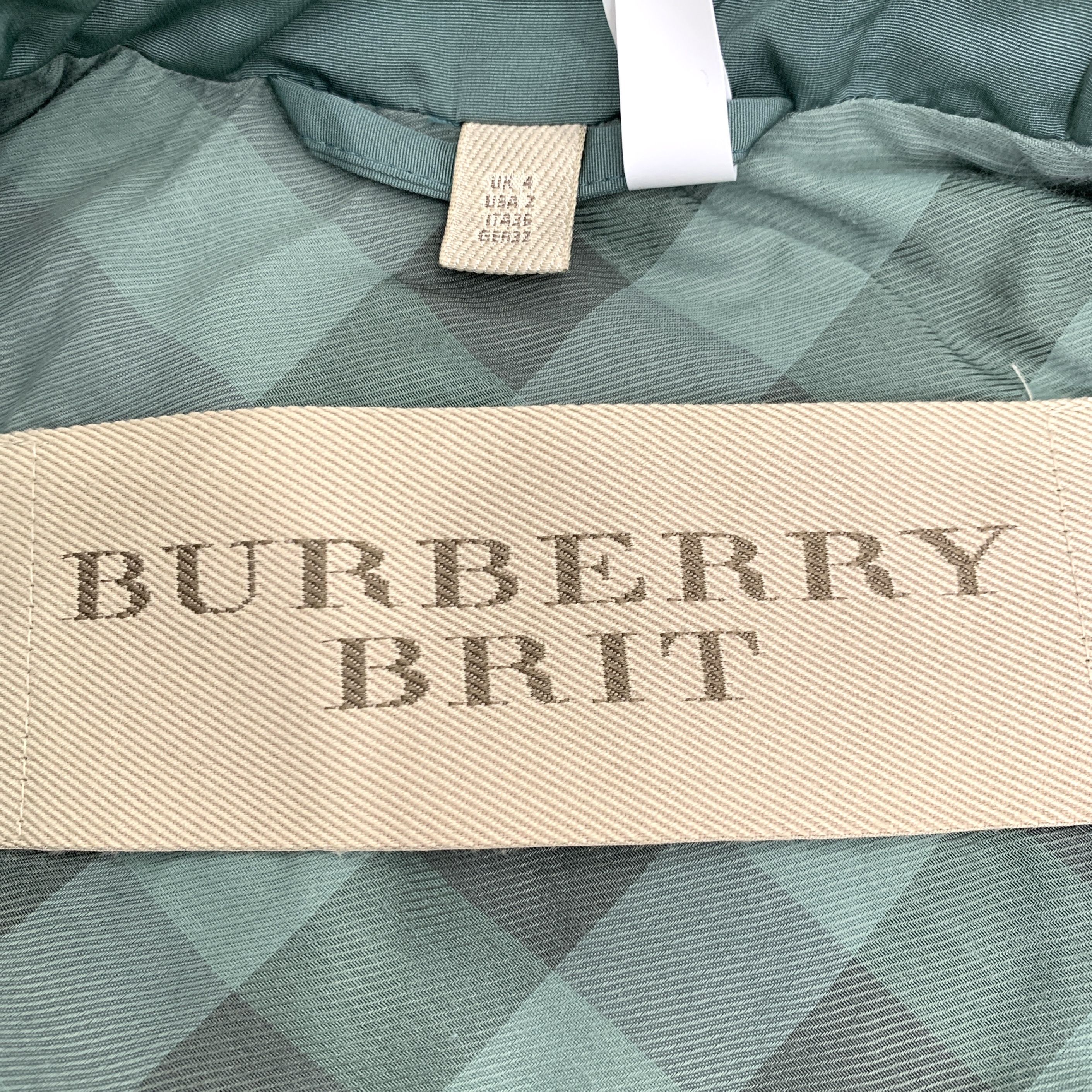 Burberry Burberry Green Cotton Hooded Trench Coat (Size 36) Size XS / US 0-2 / IT 36-38 - 2 Thumbnail