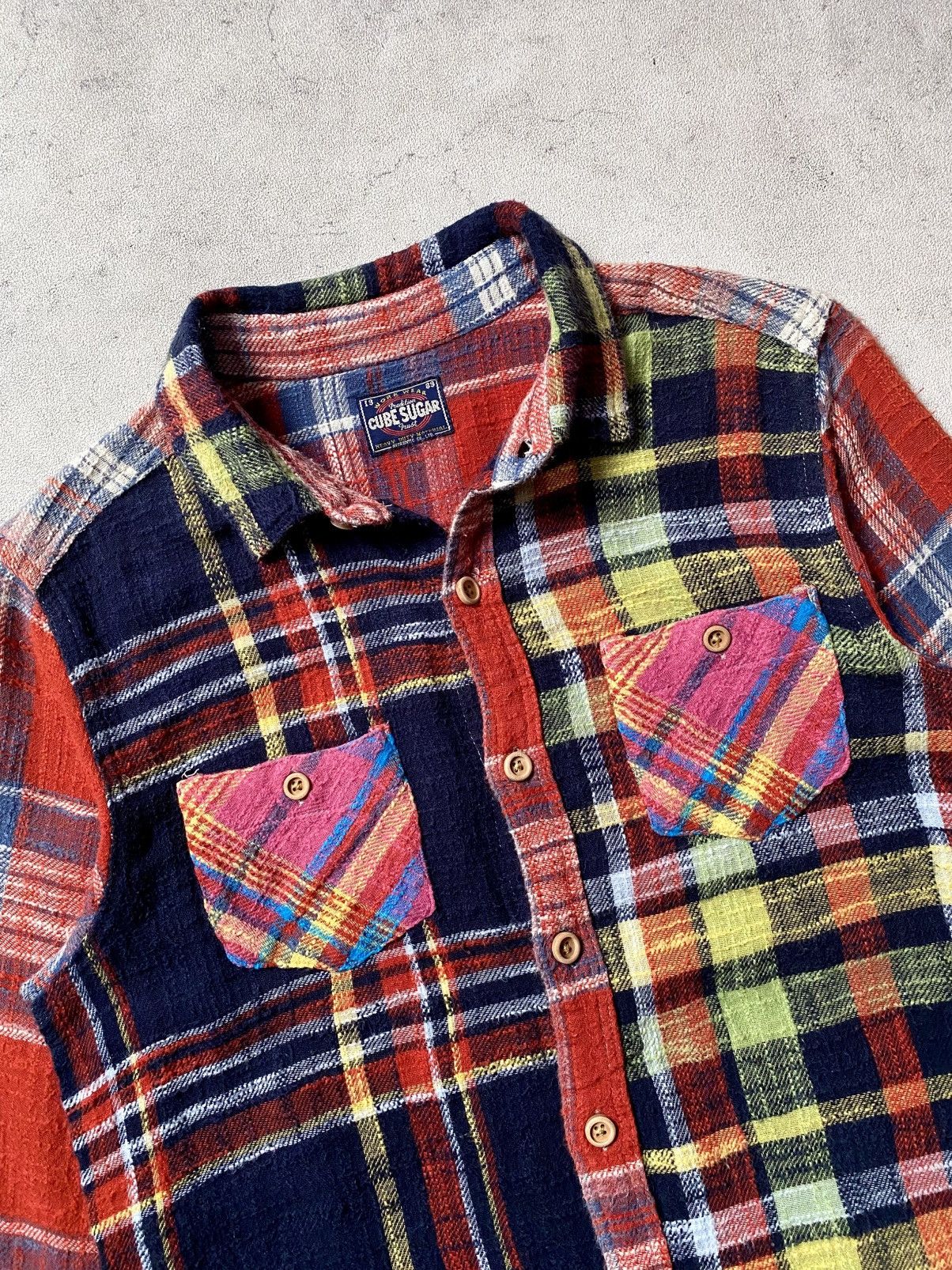 Sugar Cane Vintage Cube Sugar Patchwork Flannel Shirt Size US M / EU 48-50 / 2 - 4 Thumbnail