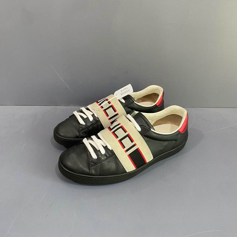 Gucci Gucci Ace Leather Stripe Low-Top Sneakers 0079 Size US 9 / EU 42 - 1 Thumbnail