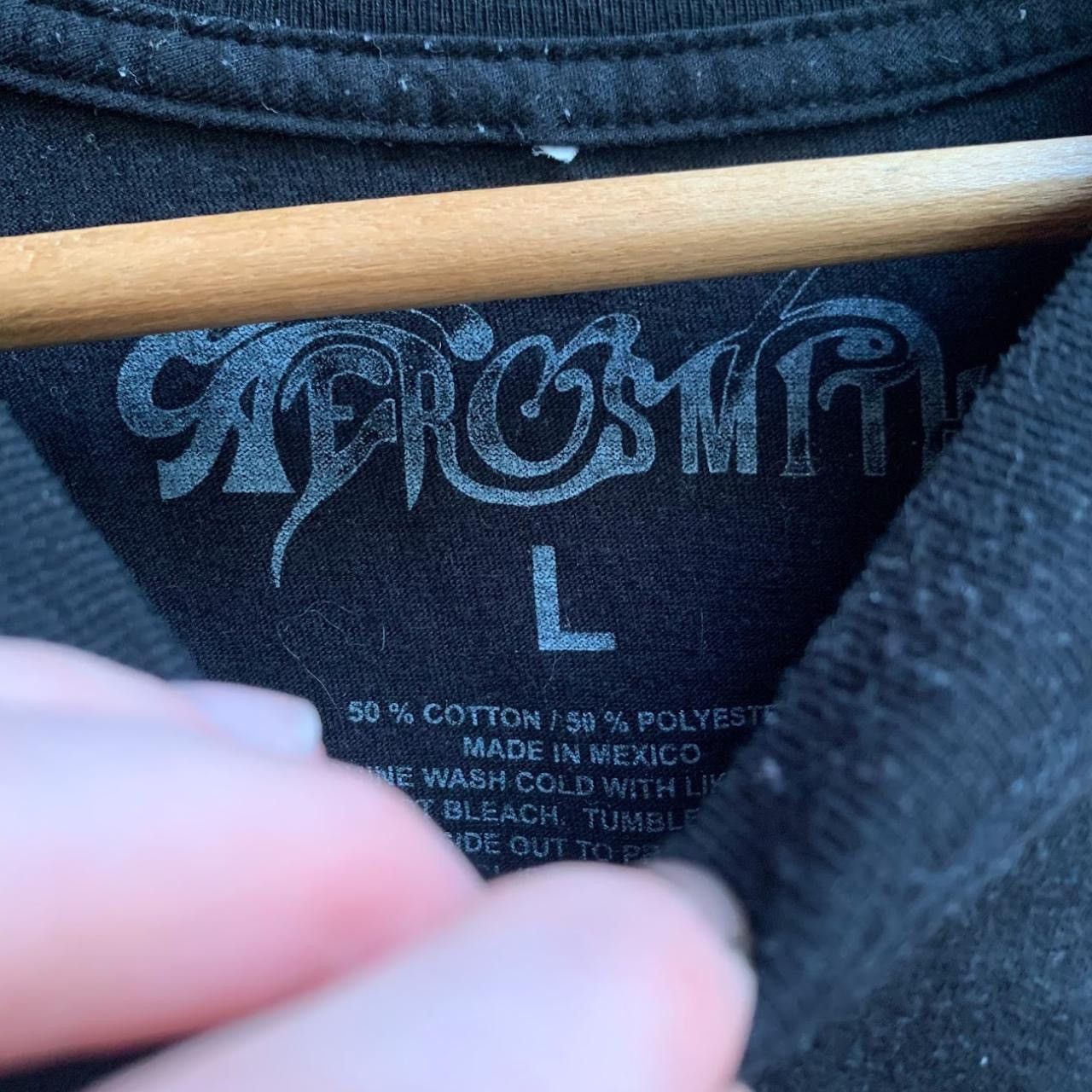 Vintage Aerosmith Tour Black Graphic Tee with Flying Peace Sign Size US L / EU 52-54 / 3 - 2 Thumbnail
