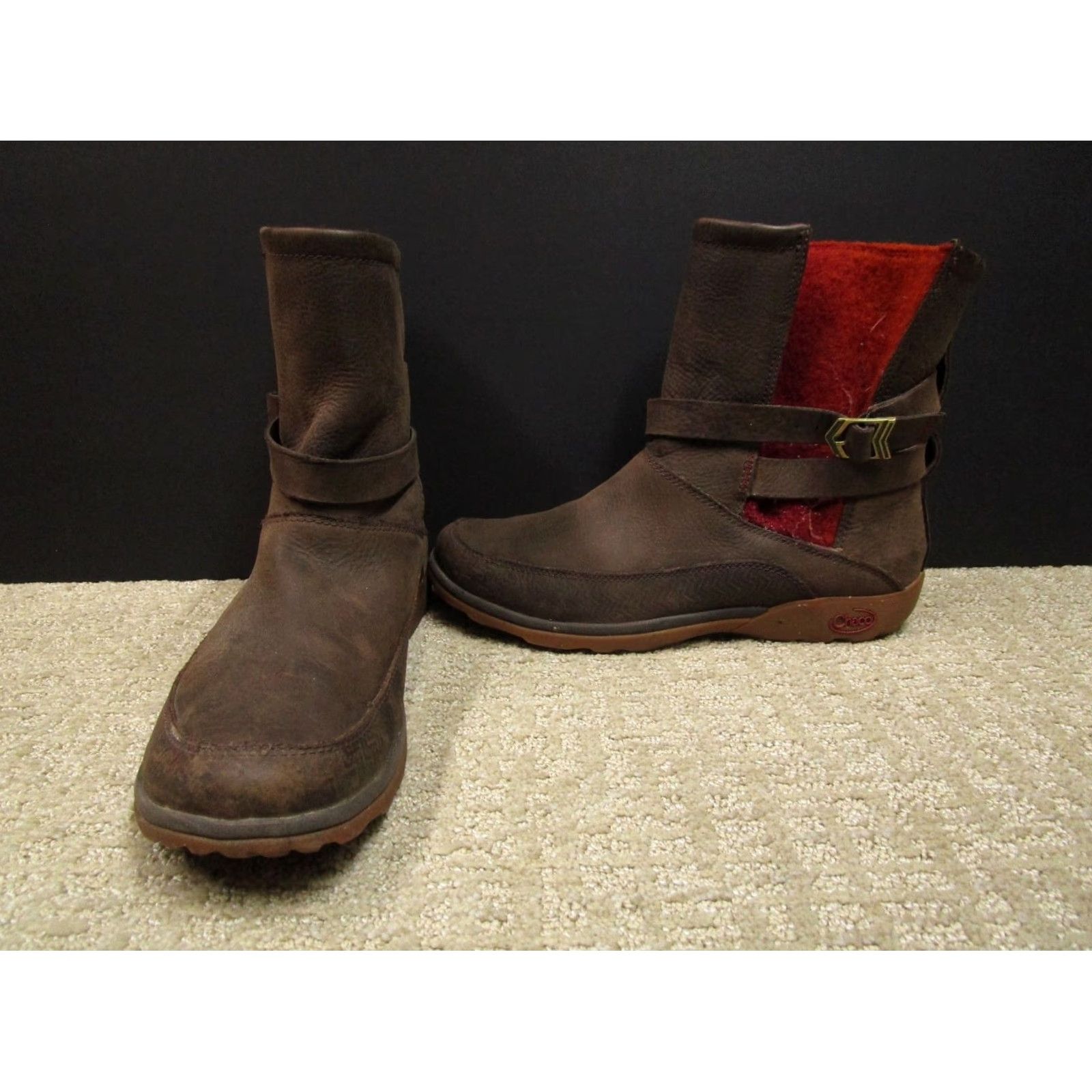 Chaco Chaco Hopi Boots Women 9.5 Leather Wool Fleece Lined Buckle Snap Outdoor Hiking Boots Size L / US 10 / IT 46 - 2 Thumbnail