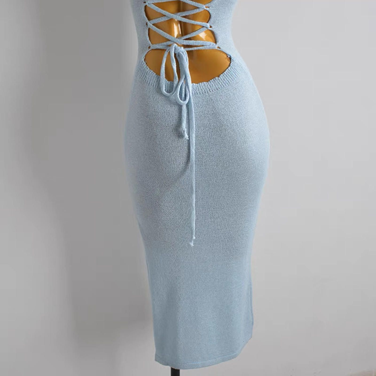 Japanese Brand Dreamy light blue bodycon dress Size ONE SIZE - 6 Thumbnail