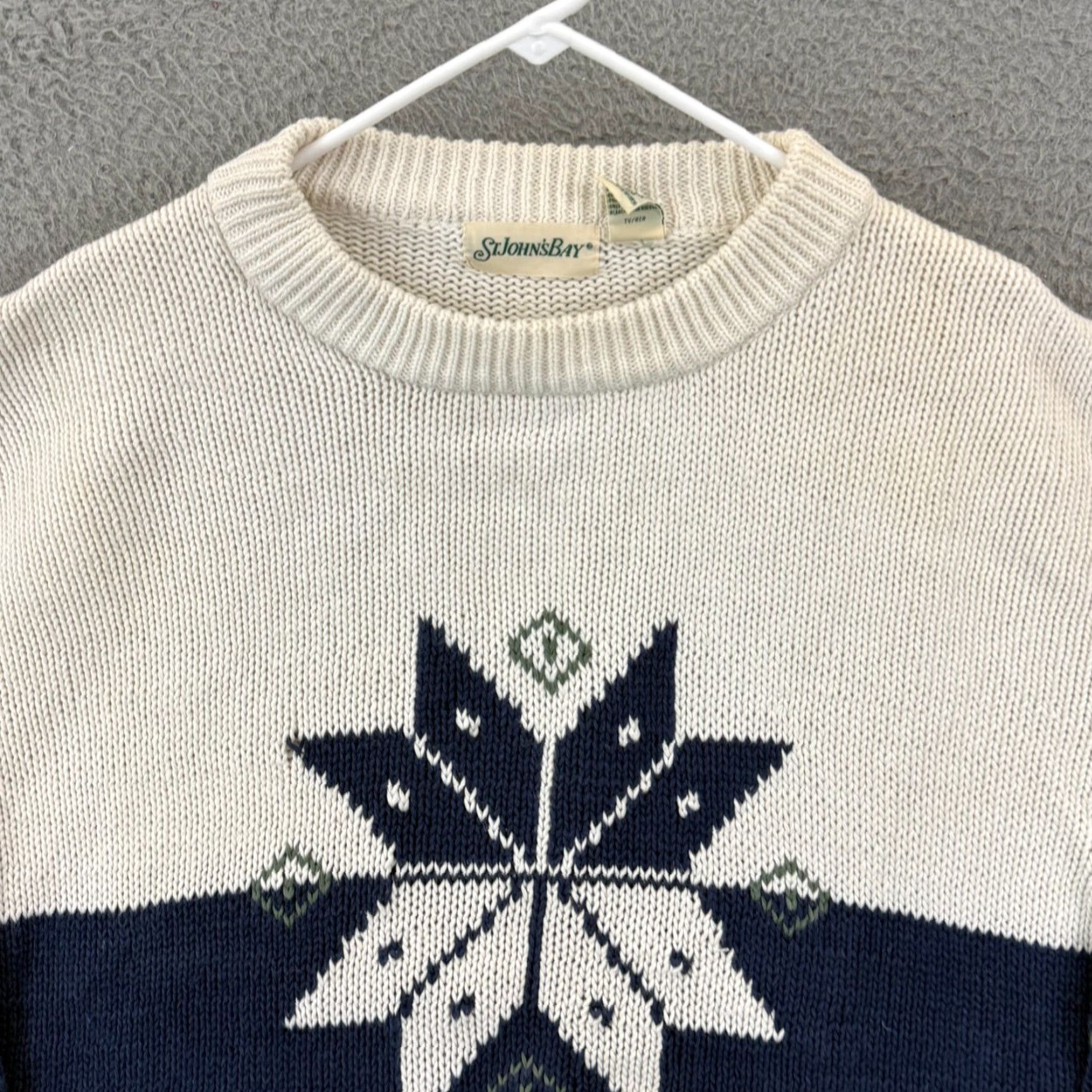 Vintage VINTAGE St Johns Bay Sweater Mens 2XL Blue Nordic Knit 90s Long Sleeve Crew Neck Size US XXL / EU 58 / 5 - 4 Thumbnail