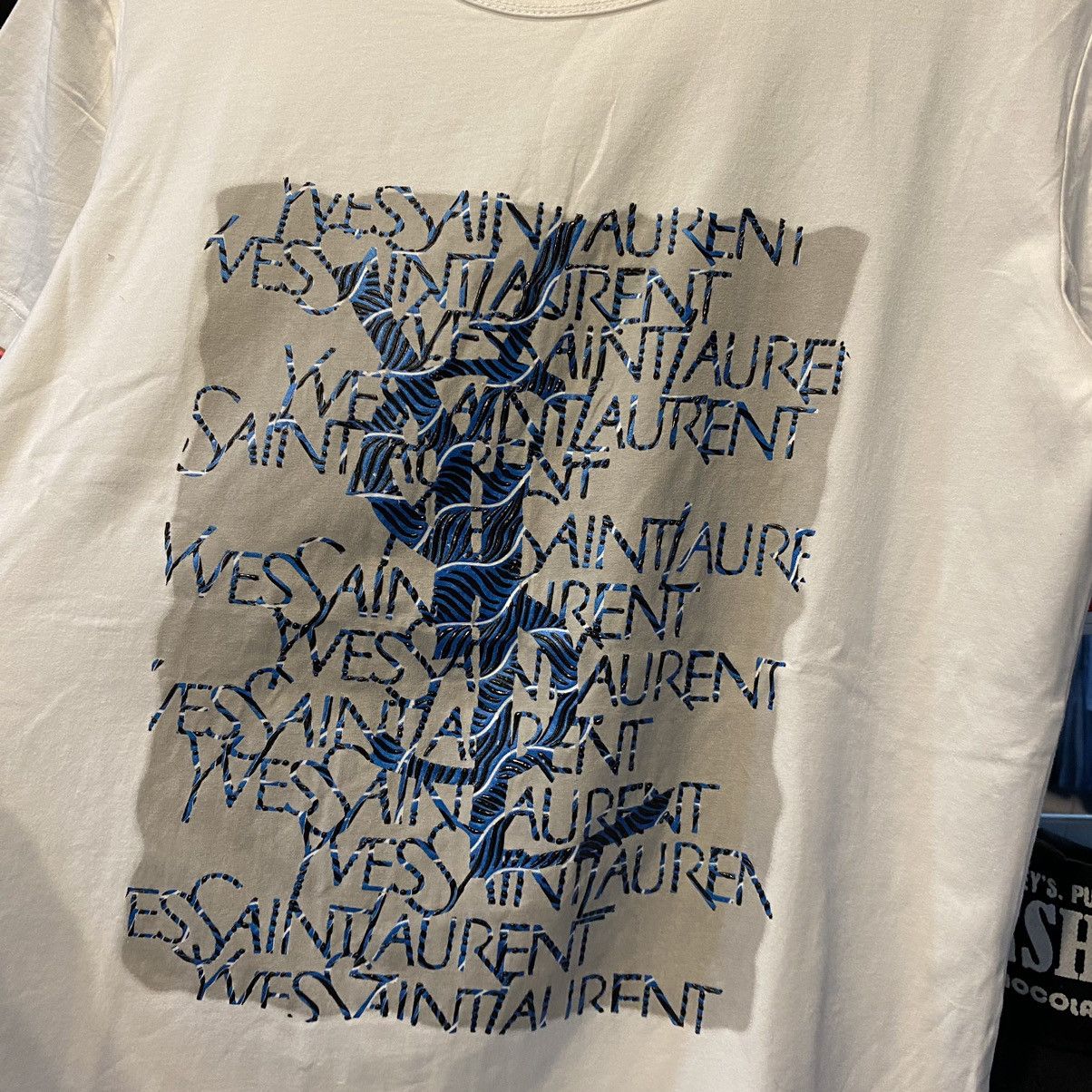 Yves Saint Laurent Yves Saint Lauren Rive Gauche Big Logo Cotton T-Shirt Size US M / EU 48-50 / 2 - 4 Thumbnail