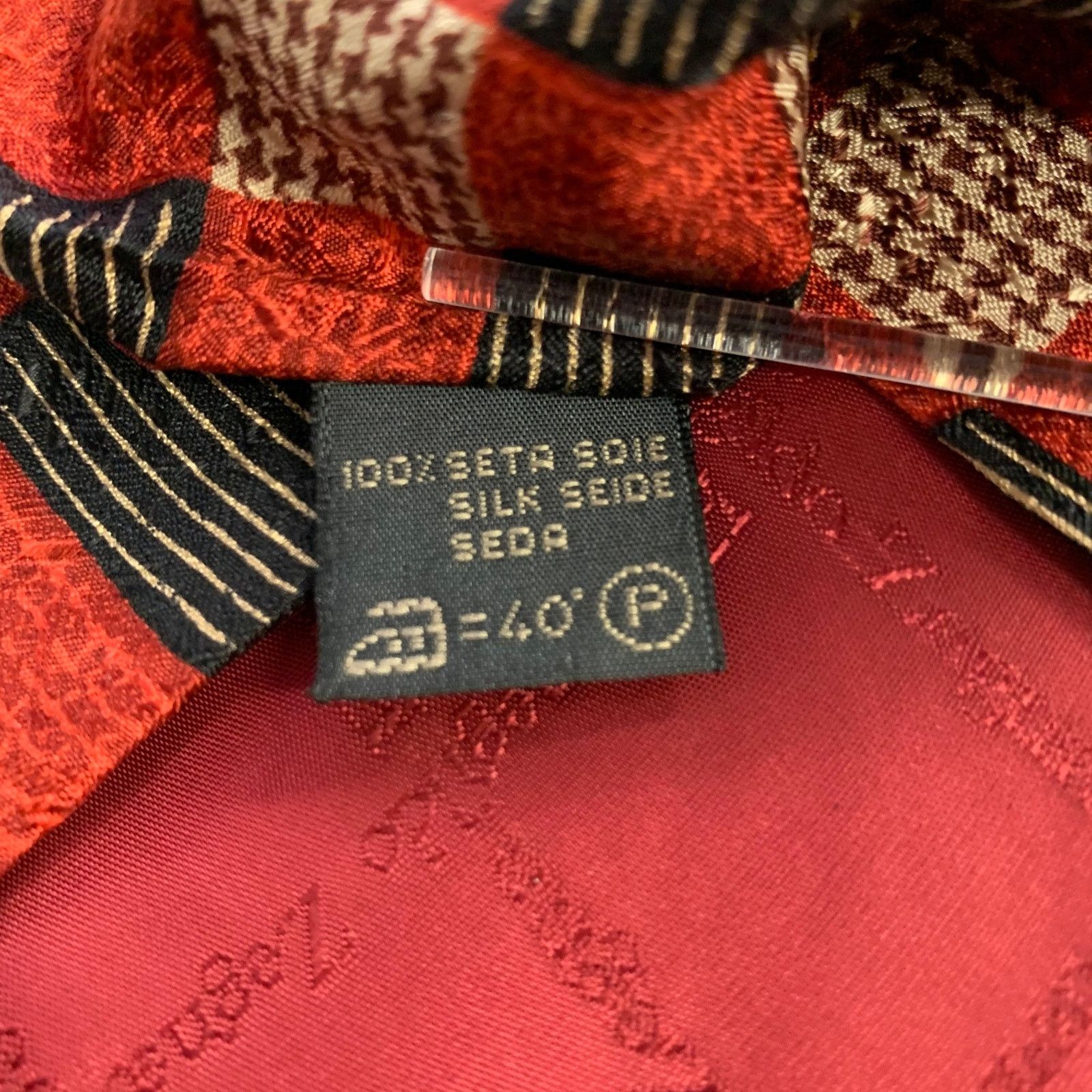 Ermenegildo Zegna ERMENEGILDO ZEGNA One Size Red Black Silk Tie Size ONE SIZE - 3 Thumbnail