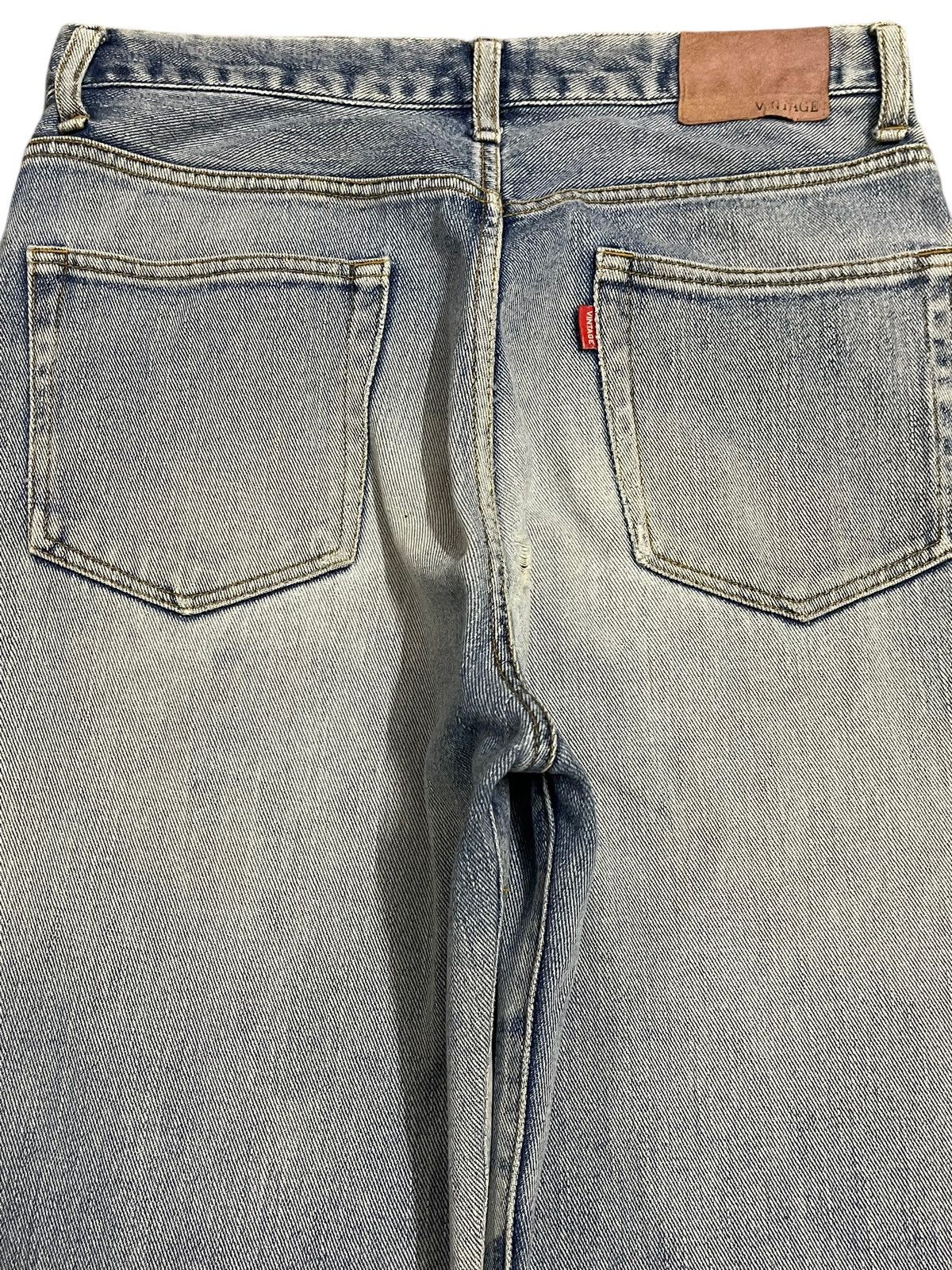 Denime Vintage Japanese Brand Blue Faded Wash Distress Baggy Jeans Size US 30 / EU 46 - 5 Thumbnail