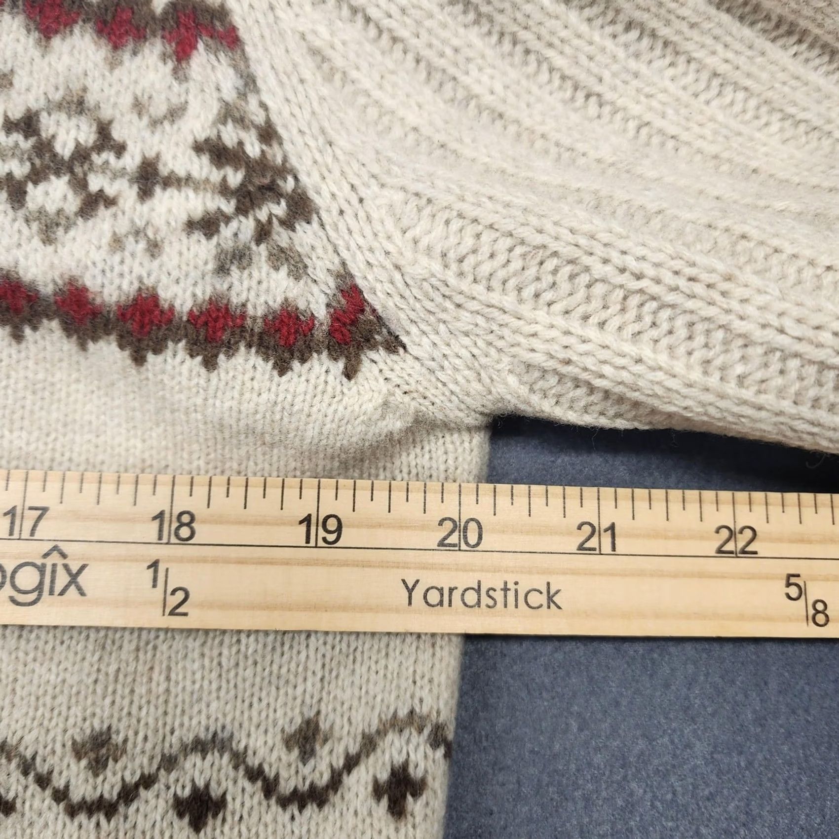 Eddie Bauer VINTAGE Eddie Bauer Sweater Womens Large Oatmeal Fair Isle Zip Lambswool Willow Peak Size L / US 10 / IT 46 - 5 Thumbnail