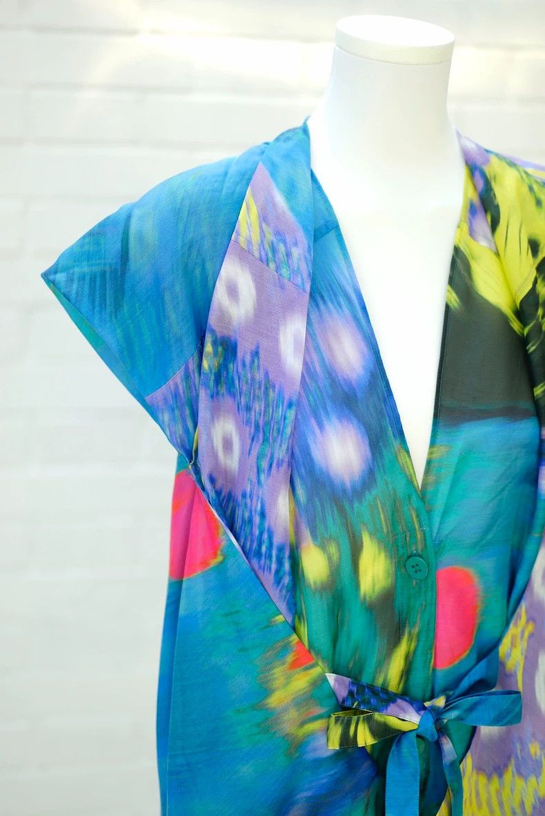 Issey Miyake Issey Miyake size:2 Blue and green color-blocked irregular Size XS / US 0-2 / IT 36-38 - 3 Thumbnail