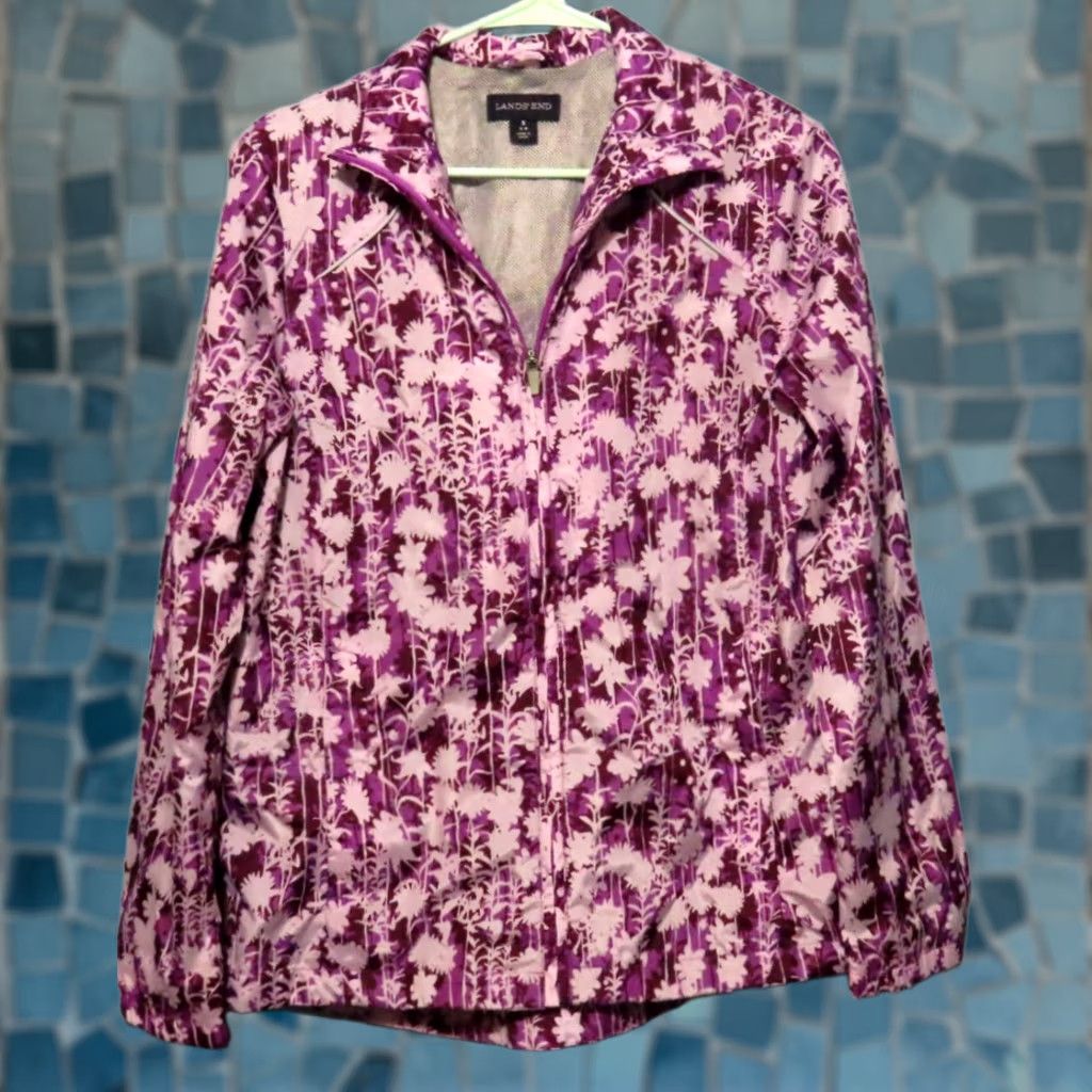 Lands' End Lands' End Full Zip Women's S (6-8) Light Vented Purple Windbreaker Jacket Size S / US 4 / IT 40 - 1 Thumbnail