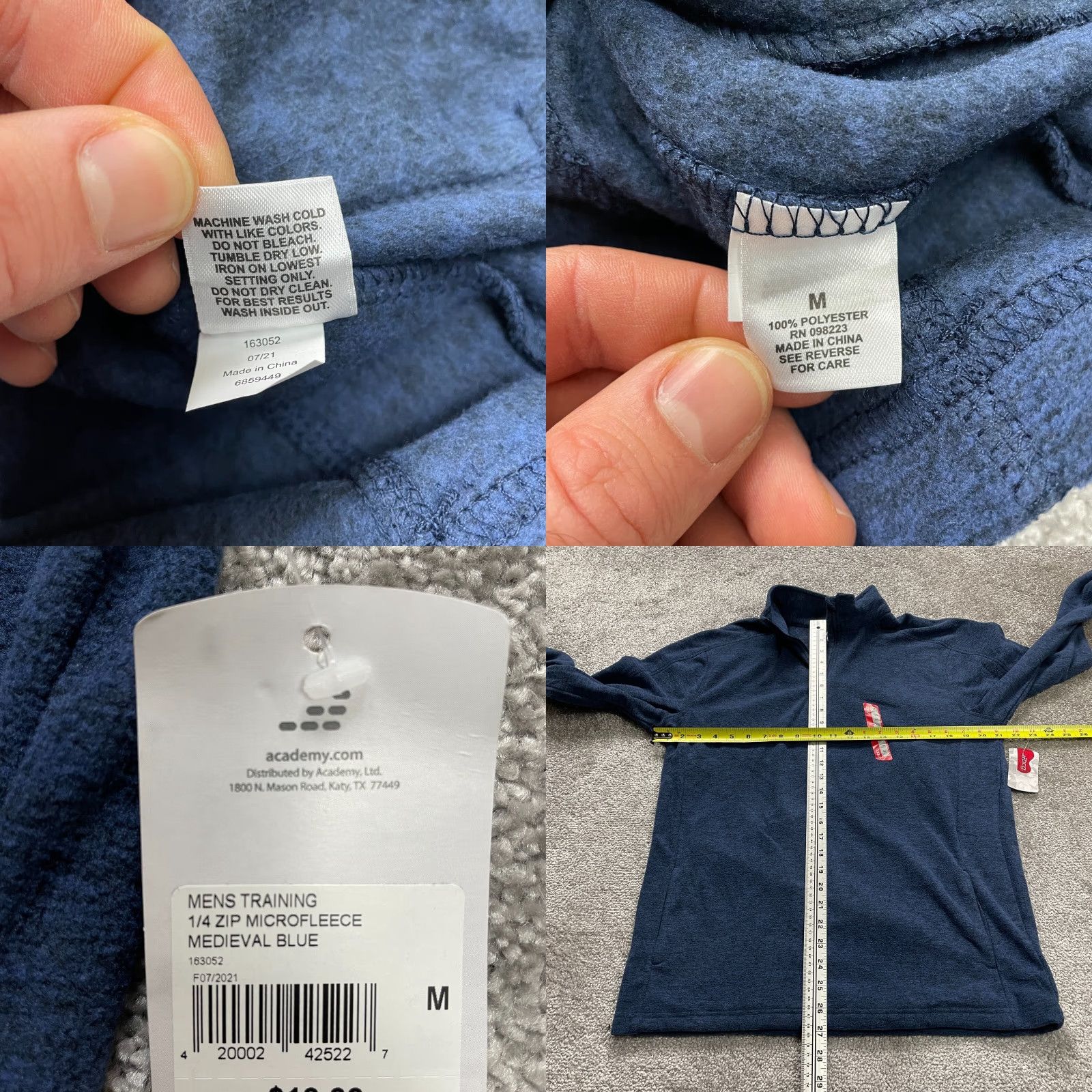 Vintage BCG Sweatshirt Mens Medium Solid Blue Long Sleeve 1/4 Zip Microfleece NWT New Size US M / EU 48-50 / 2 - 8 Thumbnail