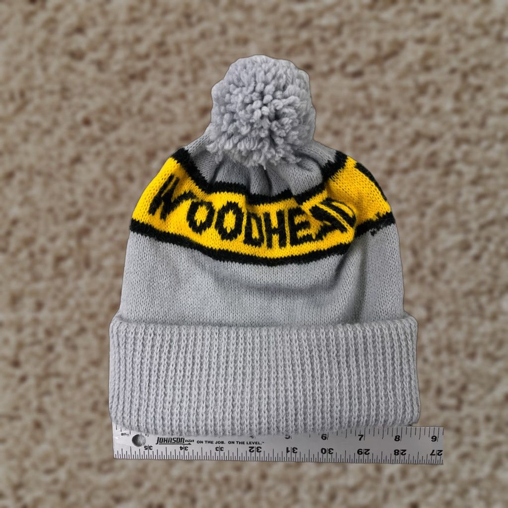 Vintage WoodHead Beanie Toque Adult One Size Gray Yellow Knit Acrylic Blend Pom Ski Hat Mens Beanie SKI Logo Knit Adjustable Size ONE SIZE - 1 Thumbnail