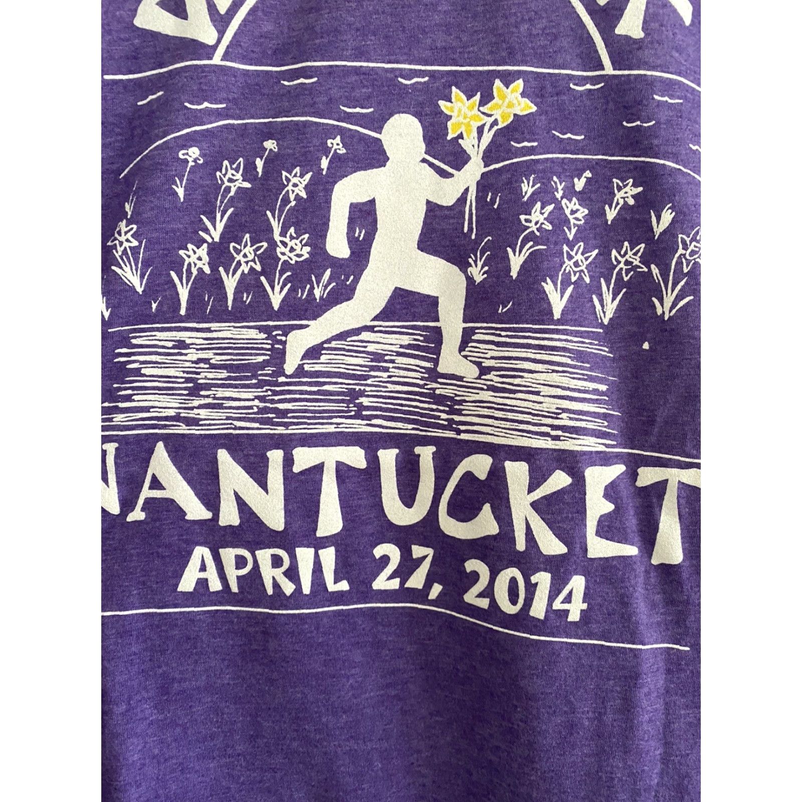 Anvil VINTAGE 2014 Womens Medium Daffodil Purple 5k Running Shirt Nantucket ACK M Nike? Size M / US 6-8 / IT 42-44 - 2 Thumbnail
