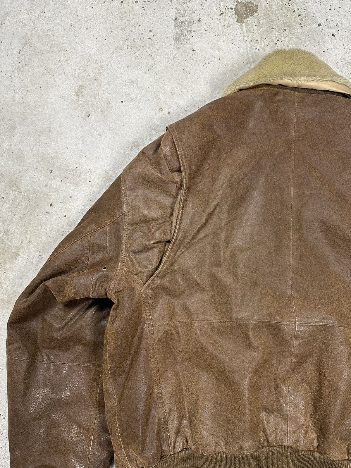 Genuine Leather × Vintage Vintage Y2K Top Gun A2 Flyers Brown Bomber Leather Jacket Size US L / EU 52-54 / 3 - 12 Thumbnail
