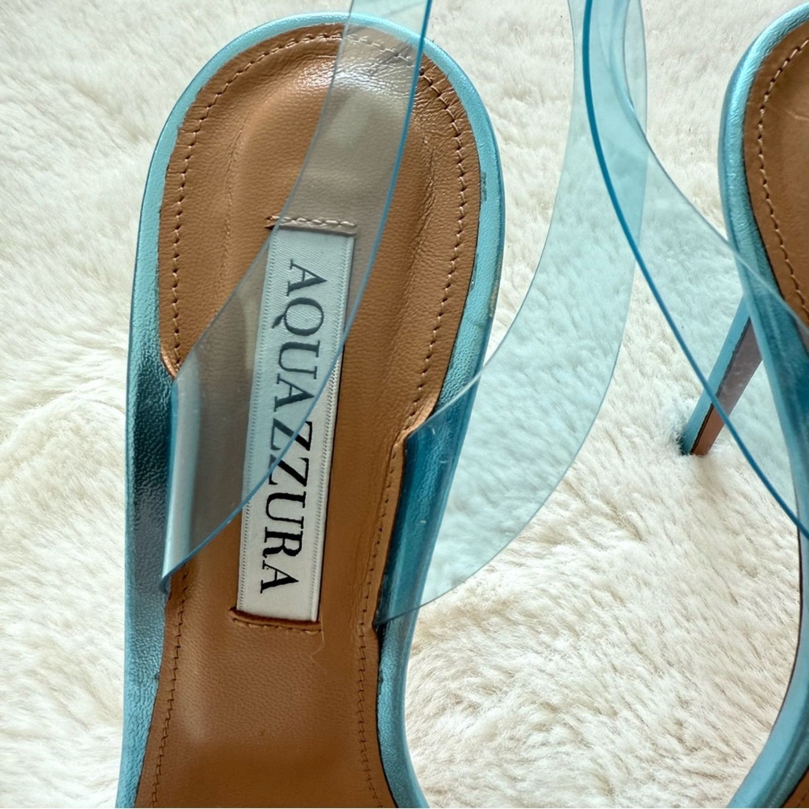 Aquazzura Aquazzura blue metallic women heel sandals size 37.5 EU Size US 7.5 / IT 37.5 - 3 Thumbnail