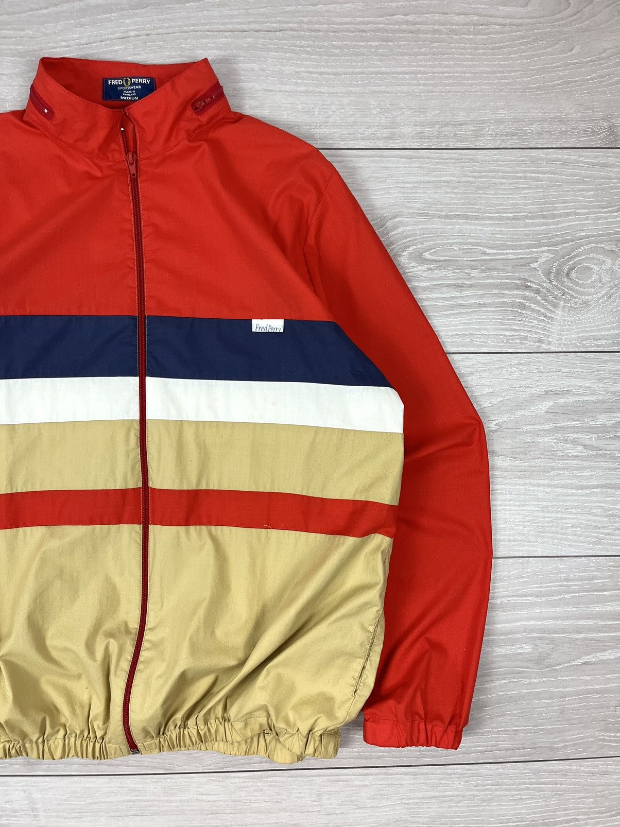 Fred Perry Rare Fred Perry England Vintage 80s Red Track Jacket Size US M / EU 48-50 / 2 - 2 Thumbnail