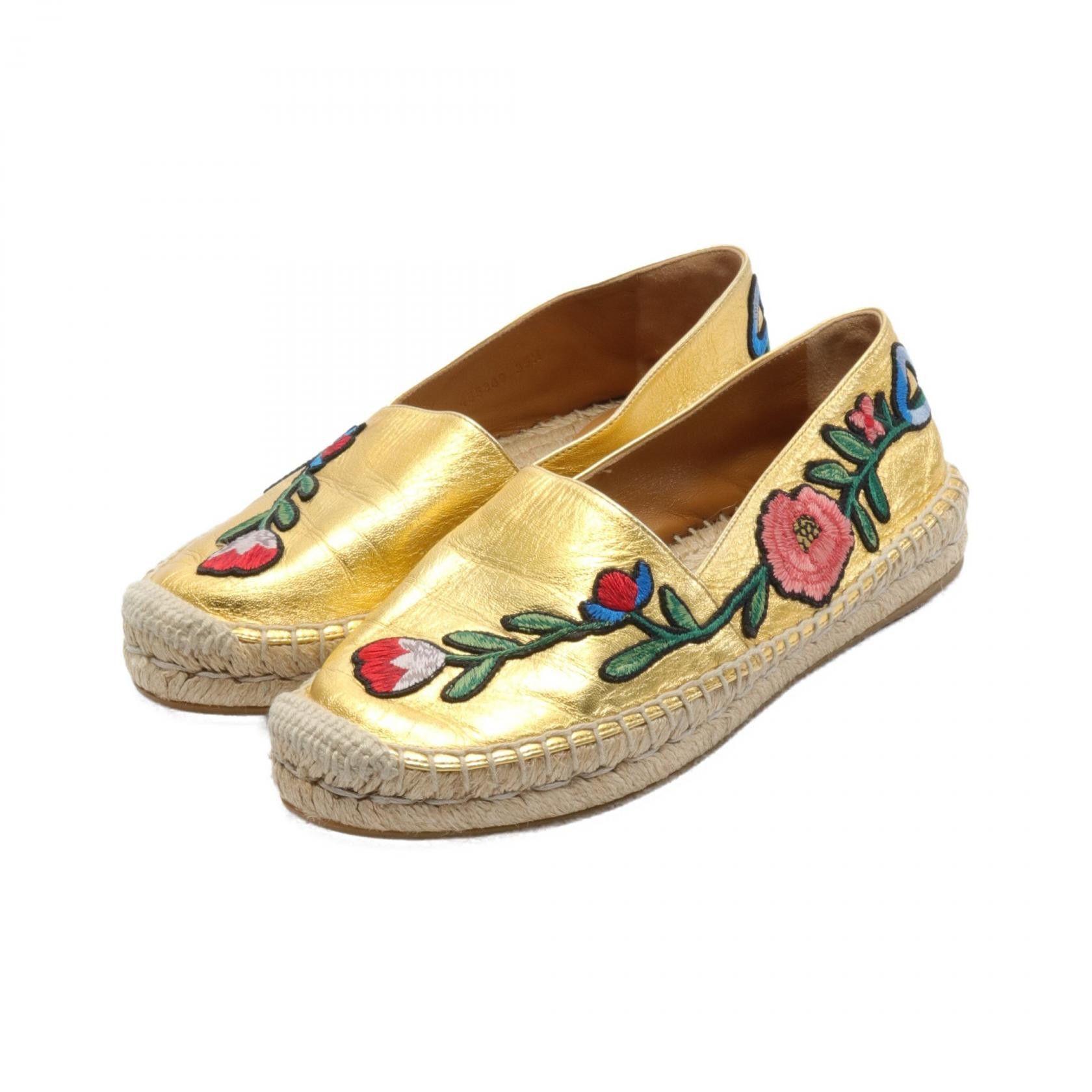 Gucci Gucci Slip-On Leather Shoes Leather Shoes in Gold, Women's