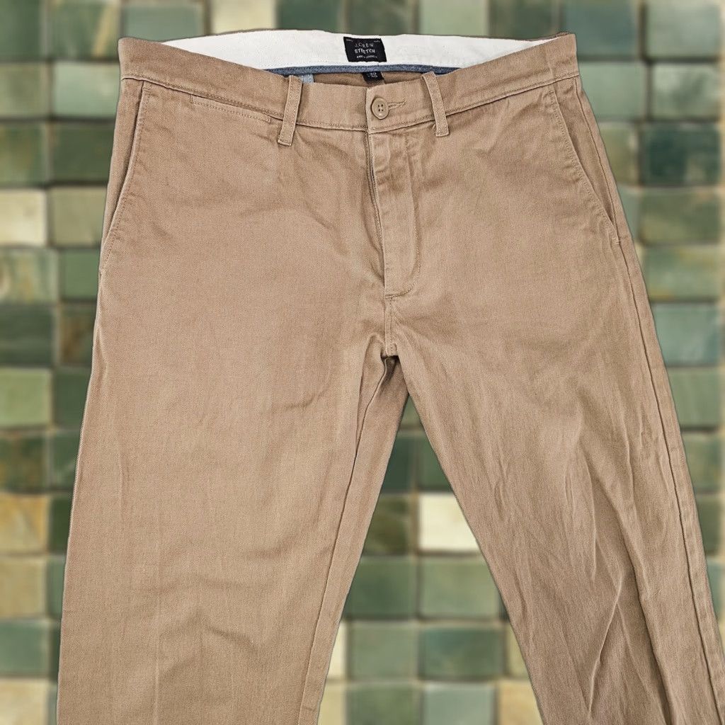 J.Crew J.CREW Pants Mens 30x30 Khaki Stretch Cotton Chinos Flat Front Casual Slim Fit Size US 30 / EU 46 - 1 Thumbnail