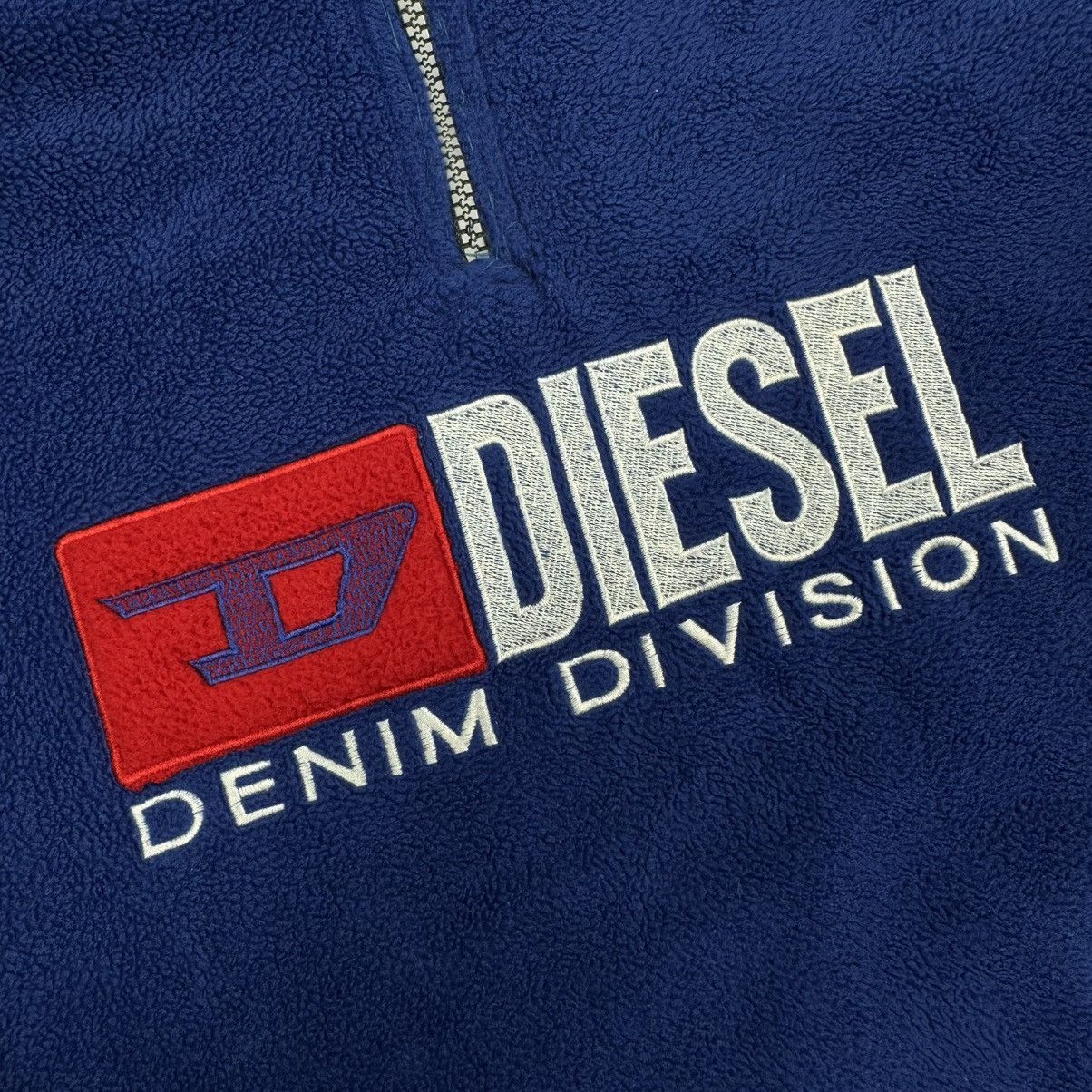 Diesel × Vintage Vintage Diesel Y2K Big Logo 1/4 Zip Fleece Size US XL / EU 56 / 4 - 5 Thumbnail