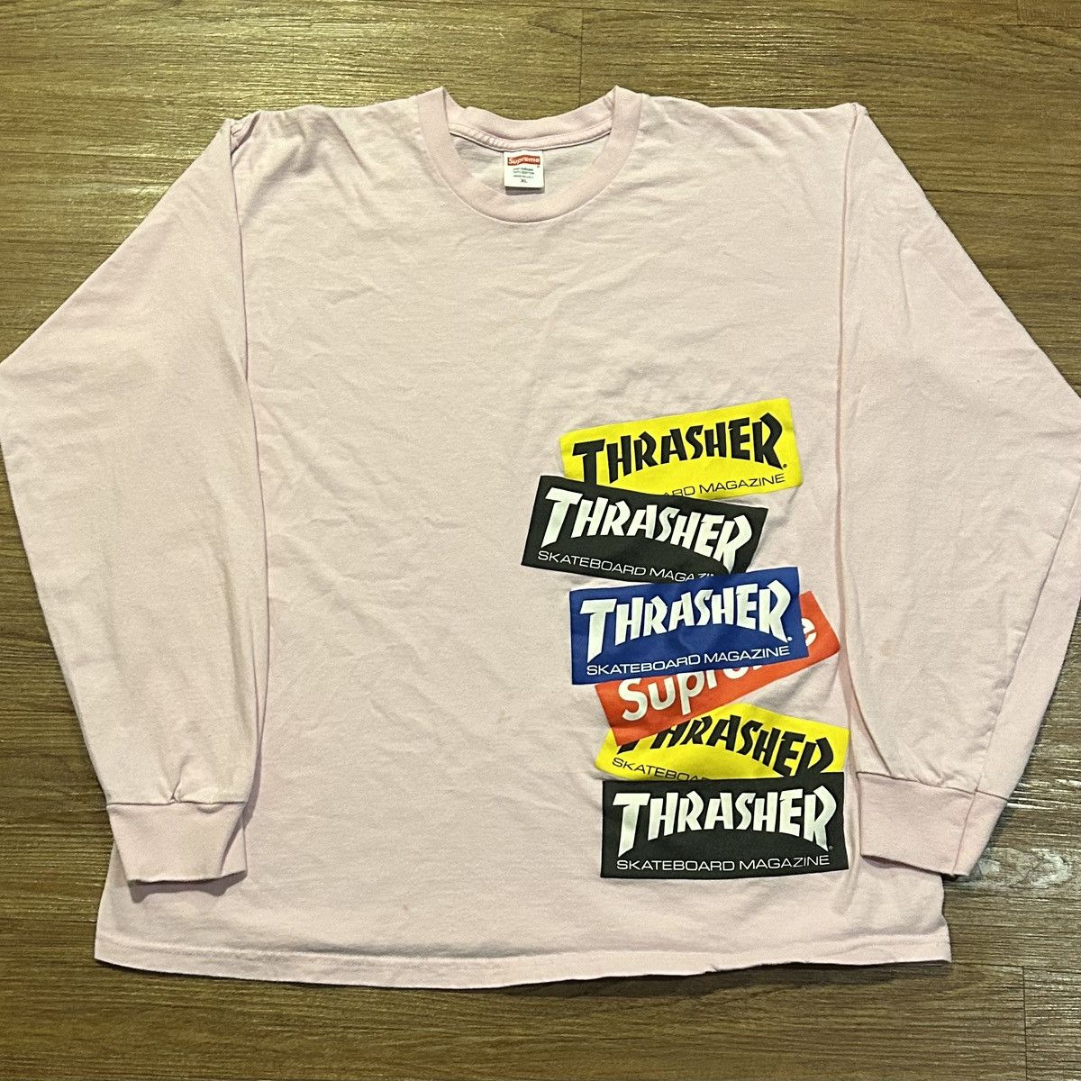 Supreme × Thrasher Light pink supreme thrasher fw21 long sleeve t 
