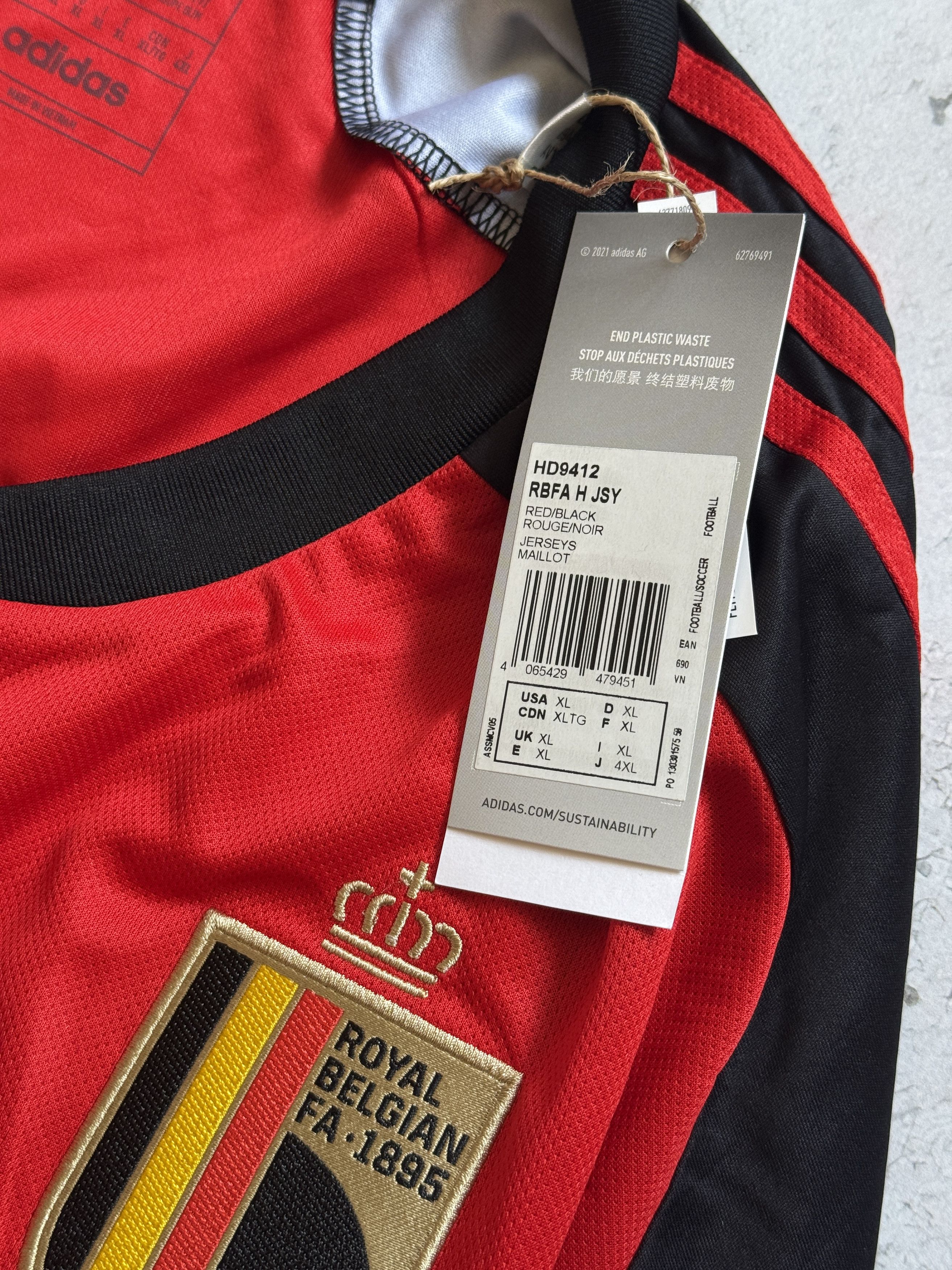 Adidas Belgium 2022 Home Jersey Shirt Adidas Football Soccer Men XL Size US XL / EU 56 / 4 - 5 Thumbnail