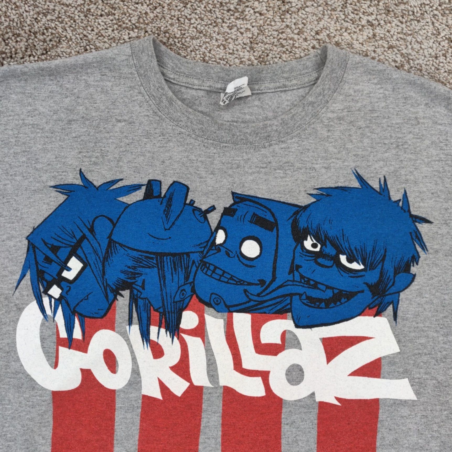 Anvil Gorillaz T Shirt Mens Large Grey Short Sleeve 2011 Graphic Band Tee Rock Music Size US L / EU 52-54 / 3 - 2 Thumbnail