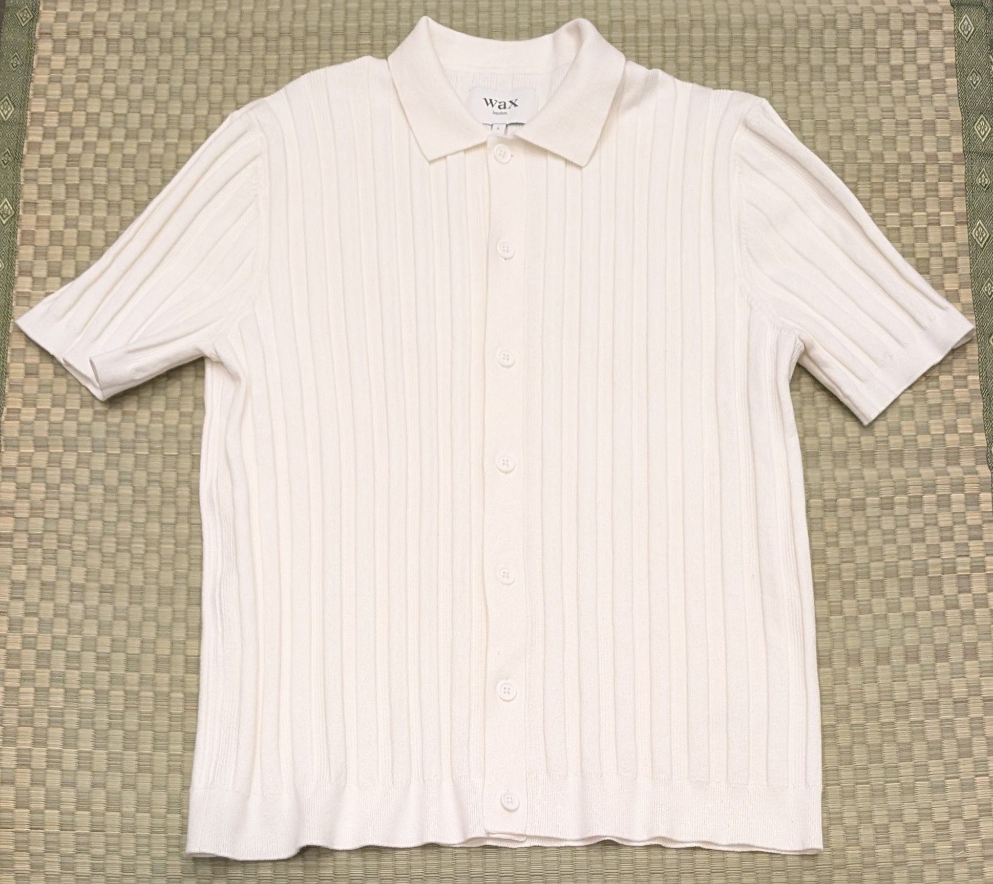 Wax London Wax London Naples Ecru Textured Knitted Polo Shirt Size US L / EU 52-54 / 3 - 1 Thumbnail