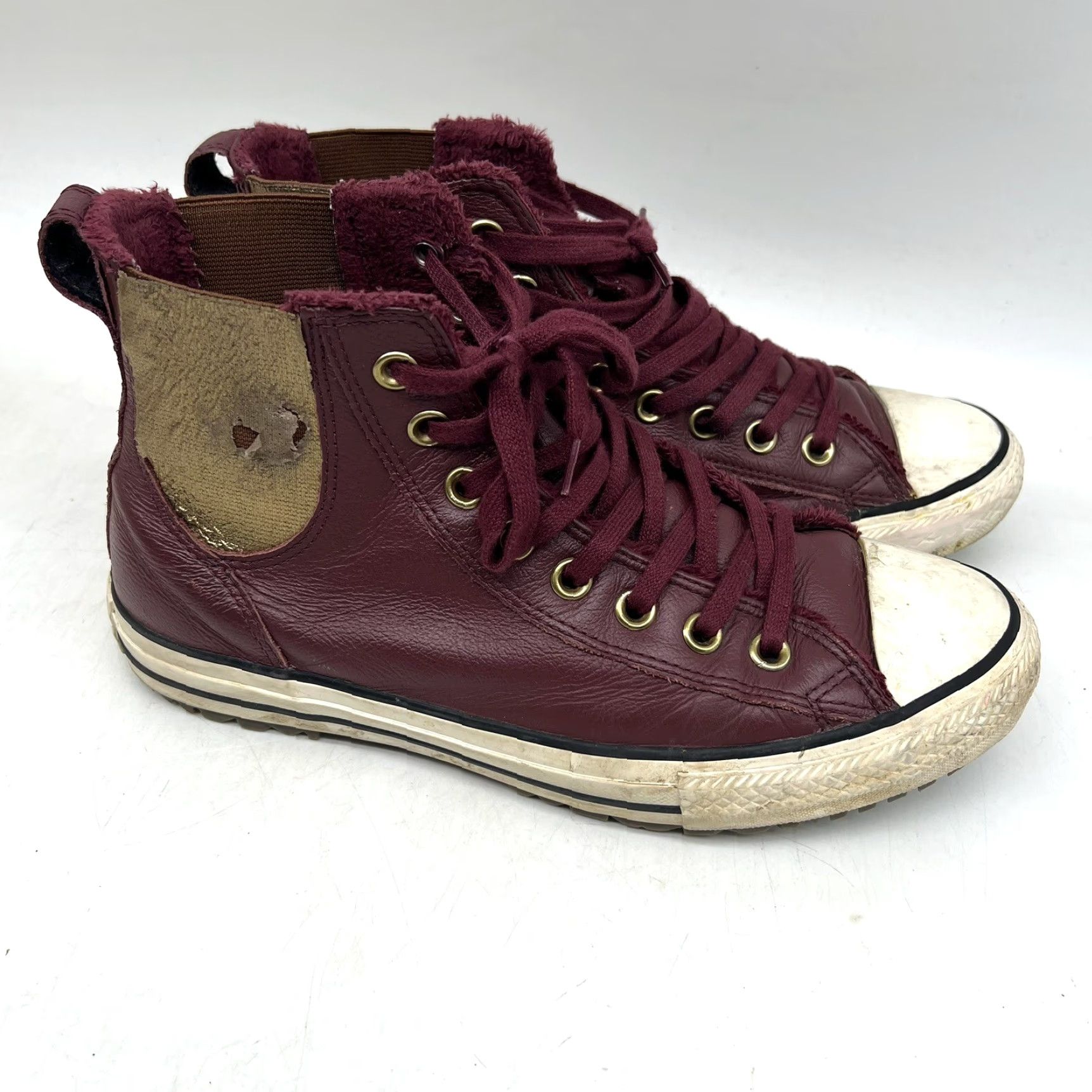 Converse Converse Chelsea Boot Hi Deep Bordeaux Sneakers 9.5 Women Leather Star Chelsea Sneaker Lace Up Size US 8 / IT 38 - 4 Thumbnail