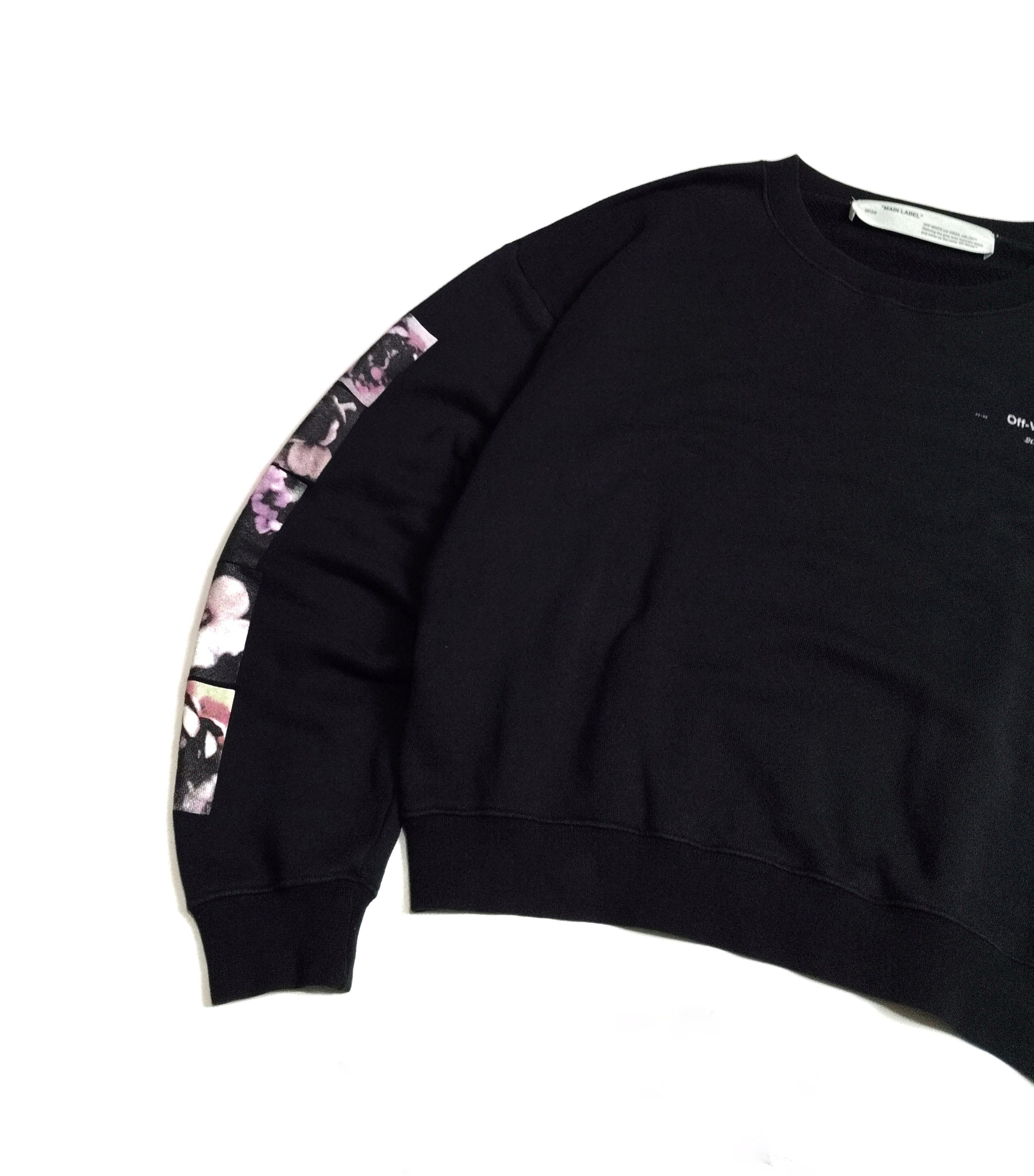 Off-White Off White Loose Flowers Printing Black Sweatshirt Size M / US 6-8 / IT 42-44 - 2 Thumbnail