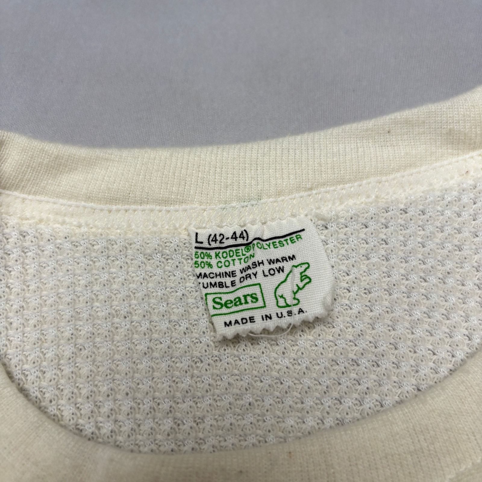 Sears × Vintage Vintage 70s Sears Thermal Waffle Shirt Men's Large Grunge Size US L / EU 52-54 / 3 - 4 Thumbnail