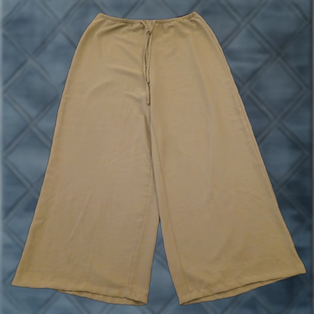 Adrianna Papell Adrianna Papell Pants Women's L Green Ankle Wide-Leg Drawstring Lightweight Size 36" / US 14 / IT 50 - 1 Thumbnail