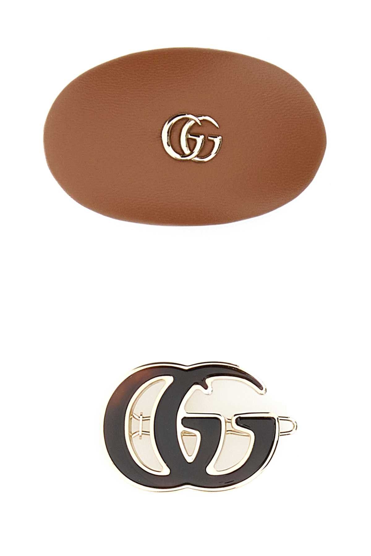 Gucci Multicolor Leather And Metal Hair Clips Set Size ONE SIZE - 1 Thumbnail