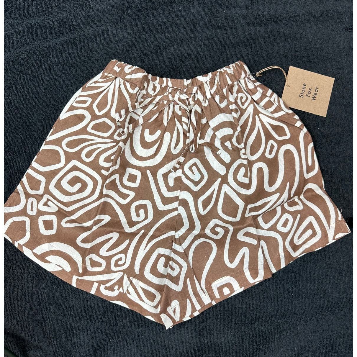 Other Stone Fox Swim Melba 100% Linen Shorts Rawhide Swirl XS / S Size 26" / US 2 / IT 38 - 8 Thumbnail