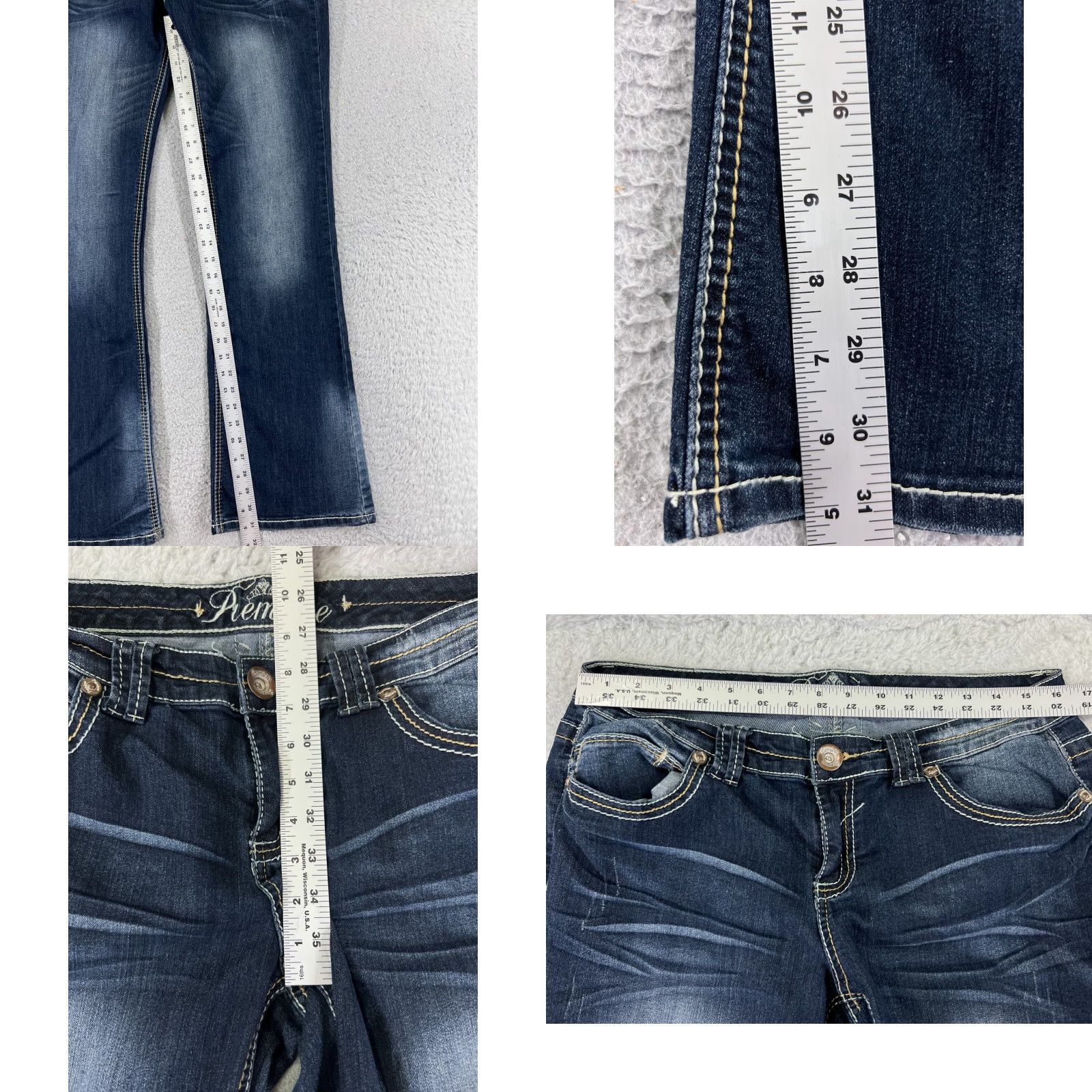 Denime Premiere Jeans Women 13 Blue Denim Flared Distressed Embroidered 32x31 Jeans Women 13 Blue Denim Flared Distressed Embroidered 32x31 Size 34" / US 12 / IT 48 - 8 Thumbnail