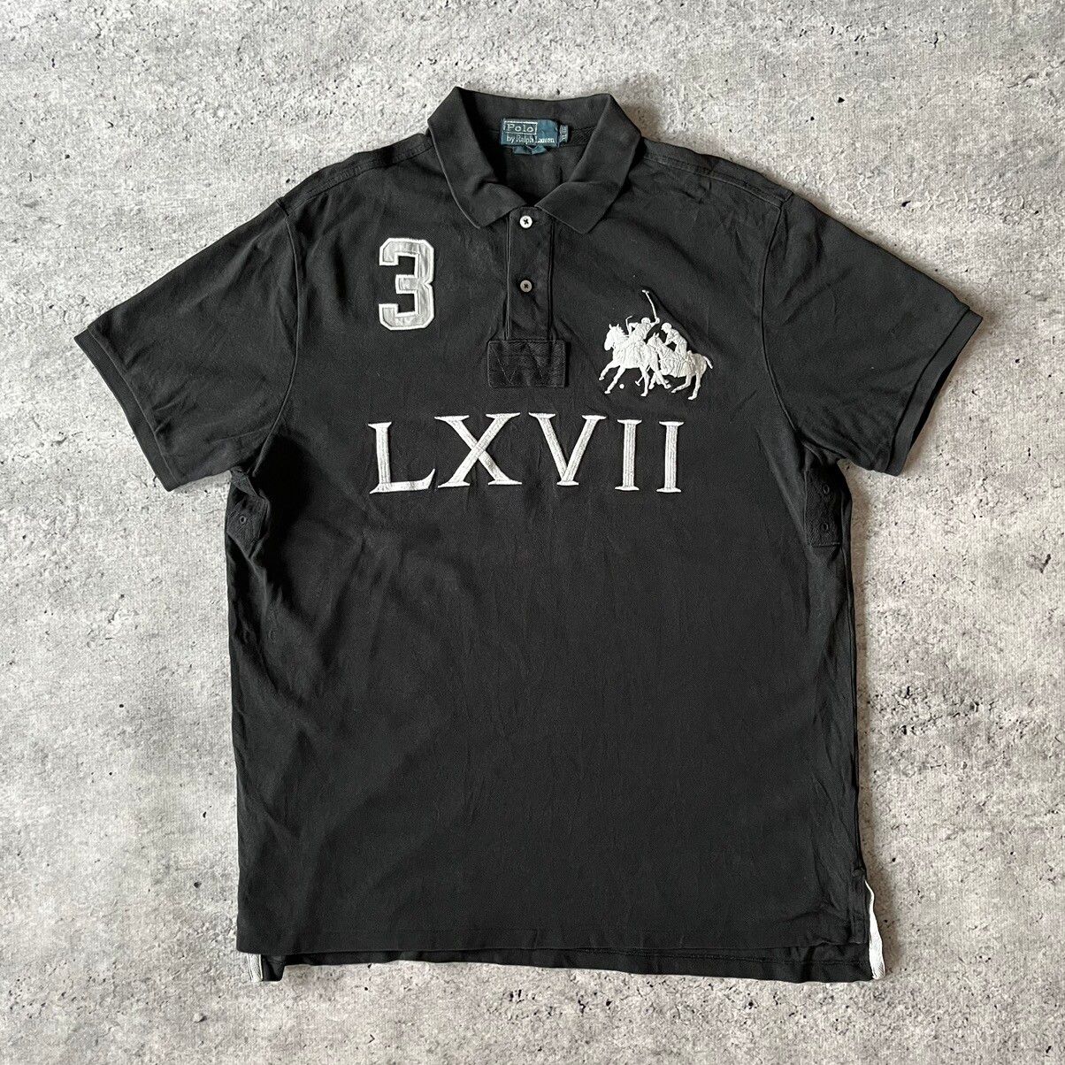 Pre-owned Polo Ralph Lauren X Vintage Ralph Laurent Polo Tee Lxvii 3 Vintage Polo Shirt 90's In Black