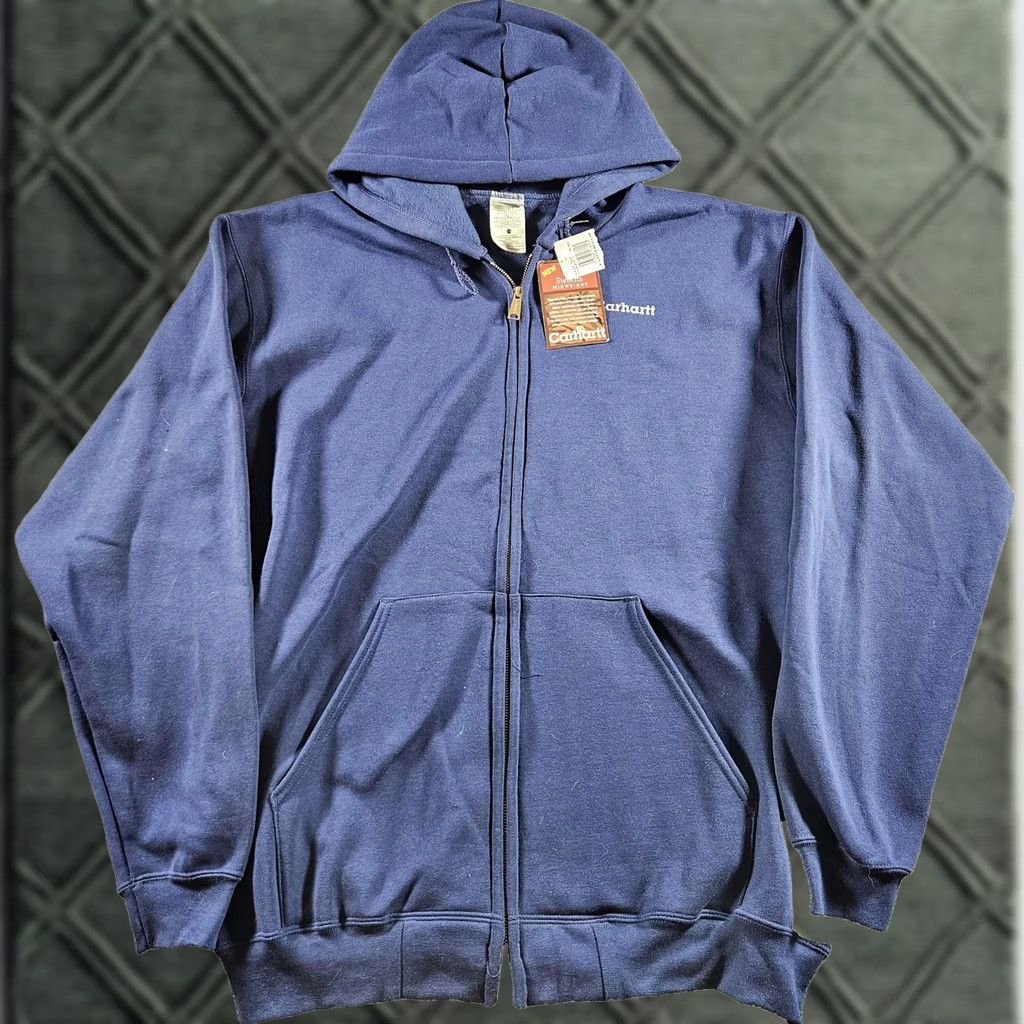 Carhartt Carhartt Hoodie Mens XL Blue Full Zip Fleece Workwear Sweatshirt Midweight Size US XL / EU 56 / 4 - 1 Thumbnail