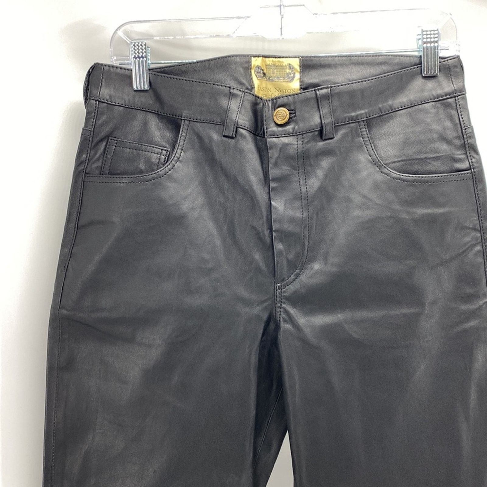Other Max Studio Easton Neston Leather Pants straight leg sz 30 Size 30" / US 8 / IT 44 - 2 Thumbnail