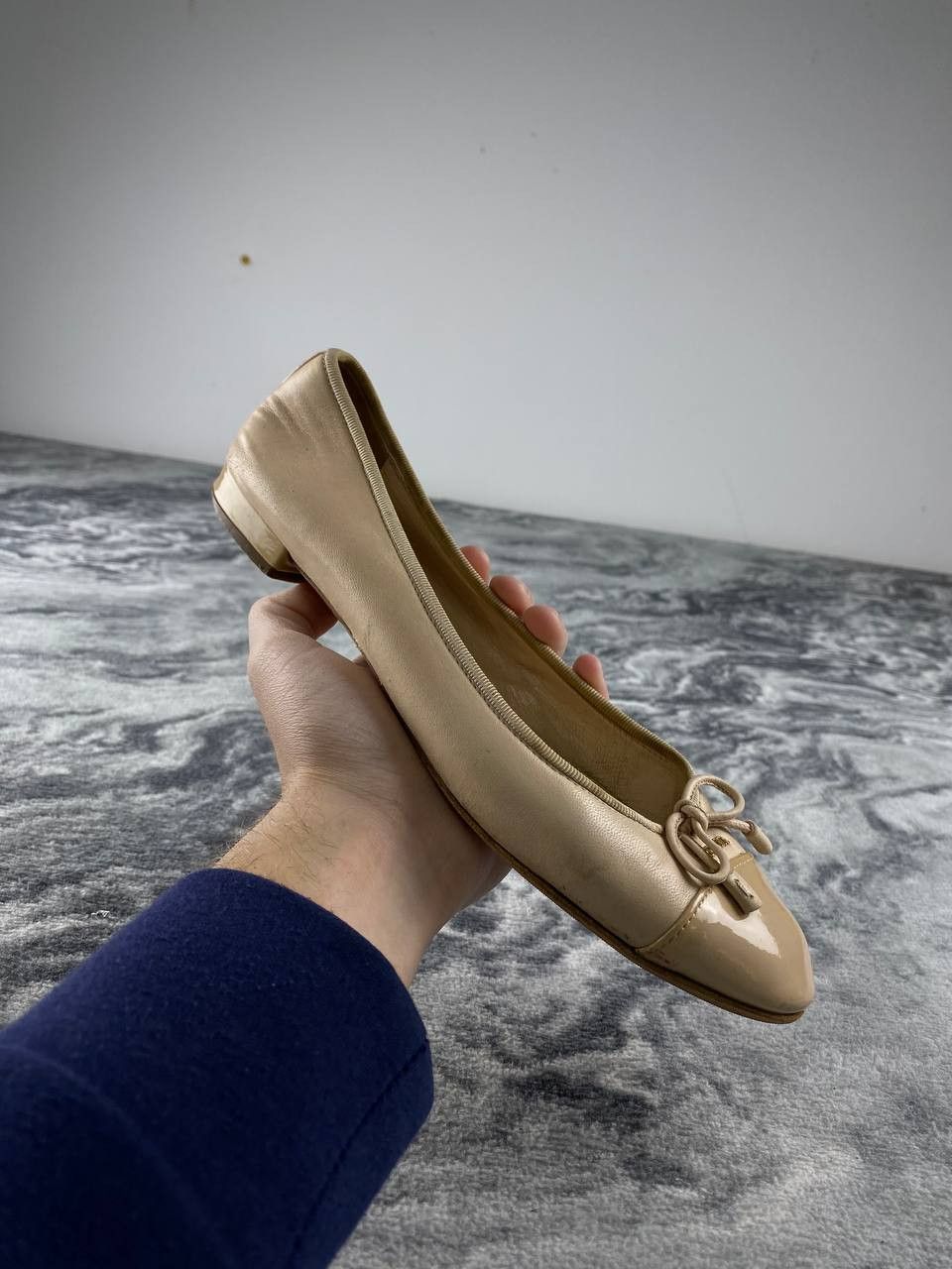 Prada Prada Quilted Bow Leather Ballet Flats Women Size 38 Beige Size US 8 / IT 38 - 2 Thumbnail