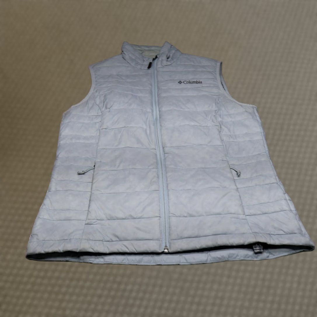 Vintage Columbia Vest Women Medium White Down Puffer Zip Omni-Heat Quilted Winter Layering Casual Travel Size M / US 6-8 / IT 42-44 - 1 Thumbnail