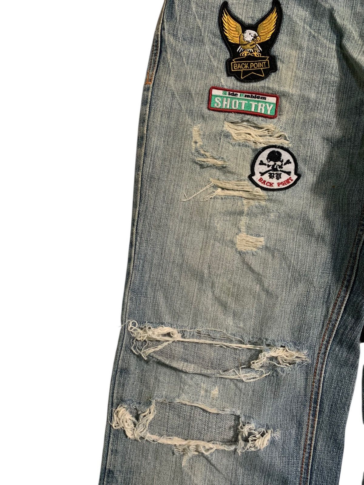 Other UNKNOWN BRAND PATCHES FADED PUNK STYLE DISTRESSED DENIM Size US 32 / EU 48 - 9 Thumbnail