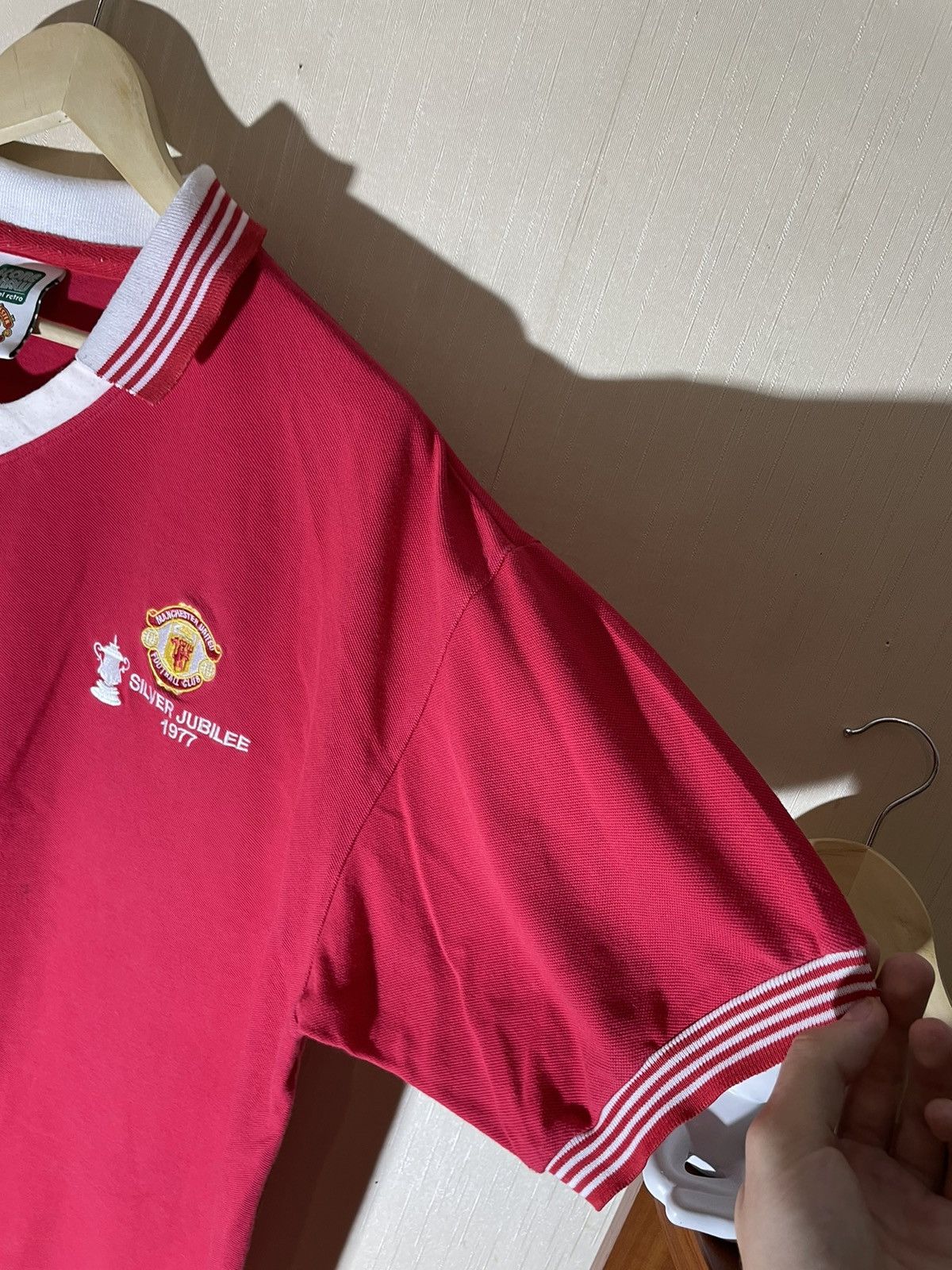 Vintage Manchester United score draw retro jersey 1977 Size US XXL / EU 58 / 5 - 5 Thumbnail