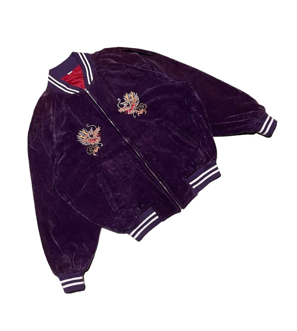 Vintage Rare Japan Souvenir Jacket Sukajan Dragon Embroidery Velvet Size US L / EU 52-54 / 3 - 5 Thumbnail