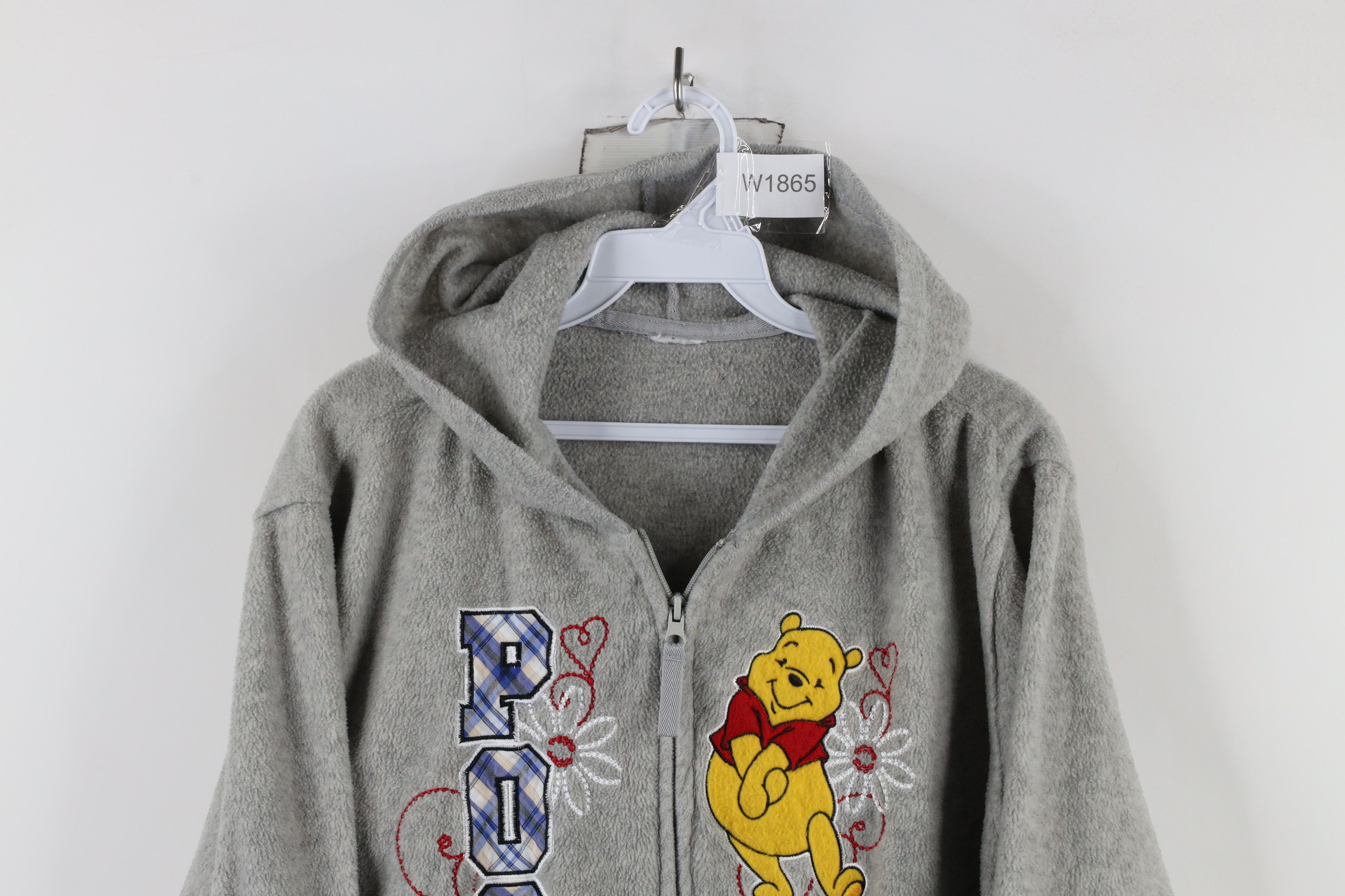 Disney × Vintage Vintage 90s Disney Winnie the Pooh Fleece Half Zip Hoodie Size M / US 6-8 / IT 42-44 - 2 Thumbnail